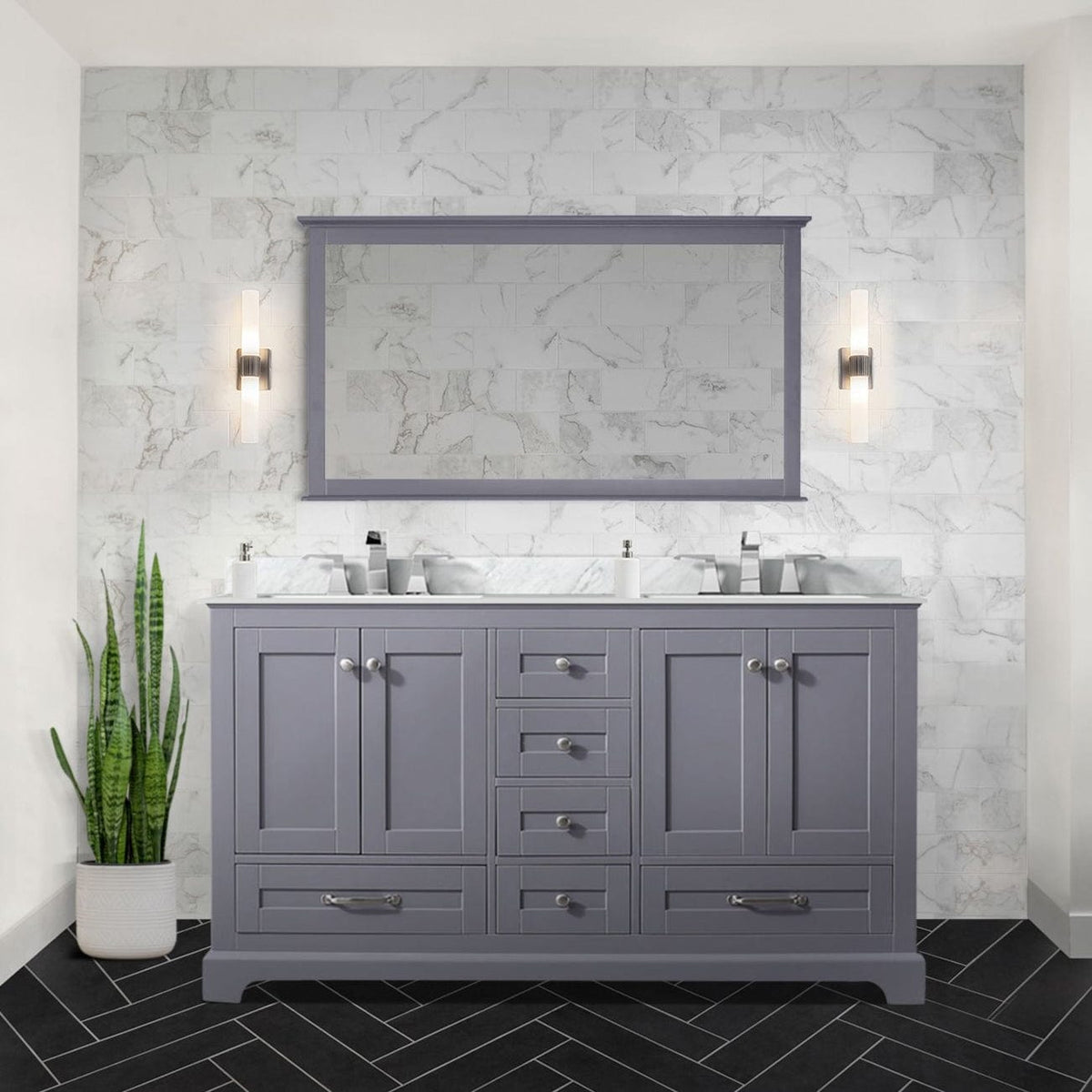 Lexora Dukes 60" x 22" Double Bath Vanity