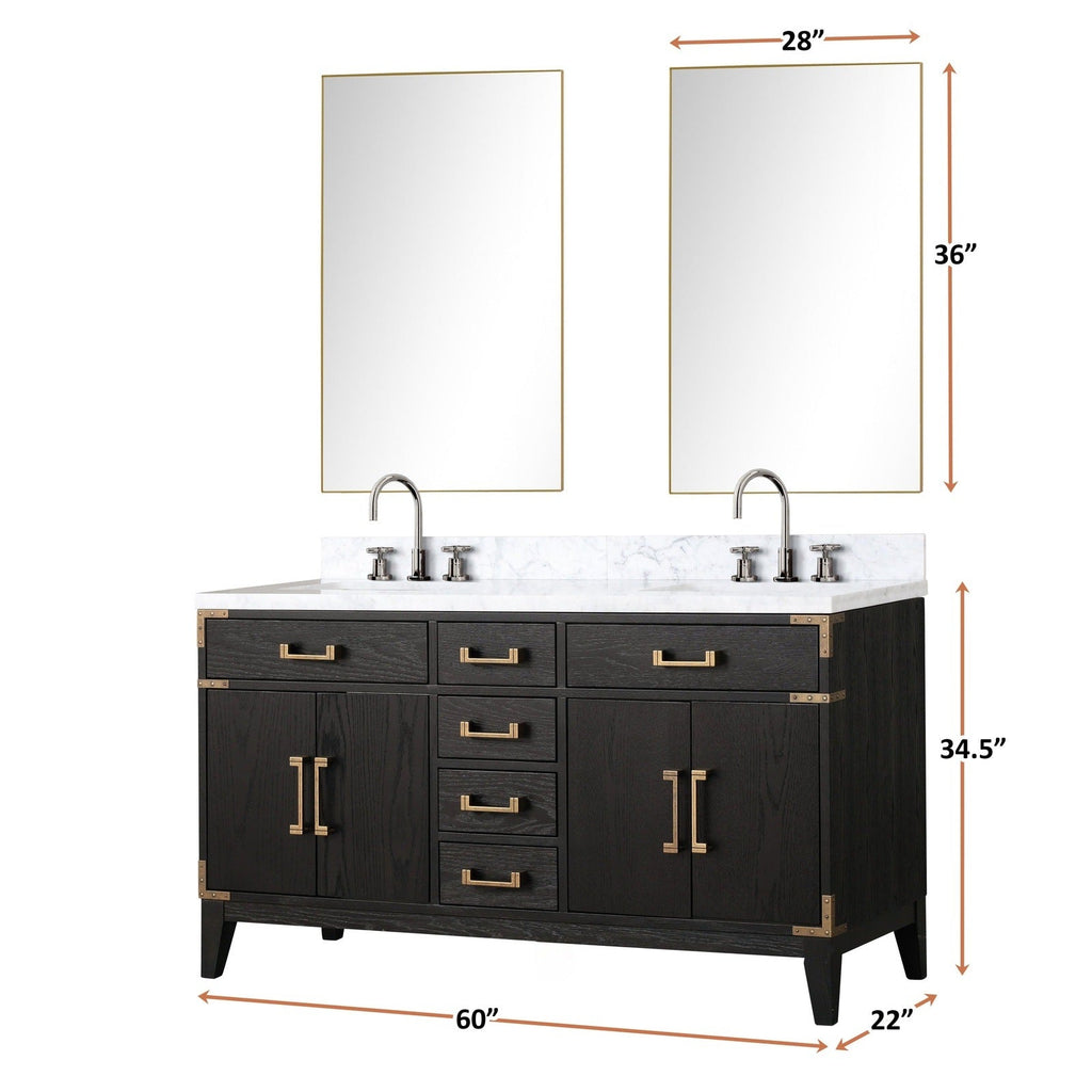 Lexora Laurel 60" x 22" Double Bath Vanity