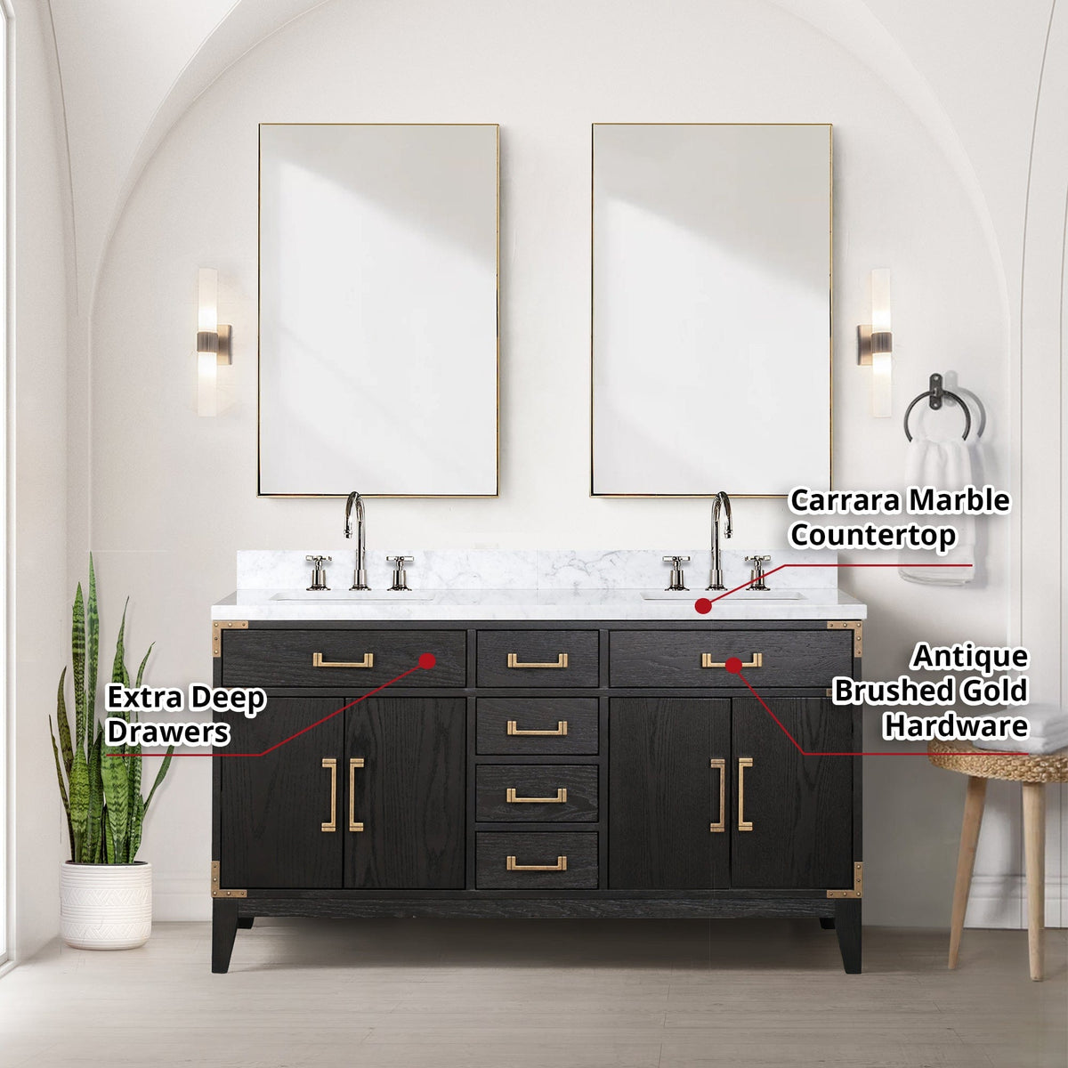 Lexora Laurel 60" x 22" Double Bath Vanity
