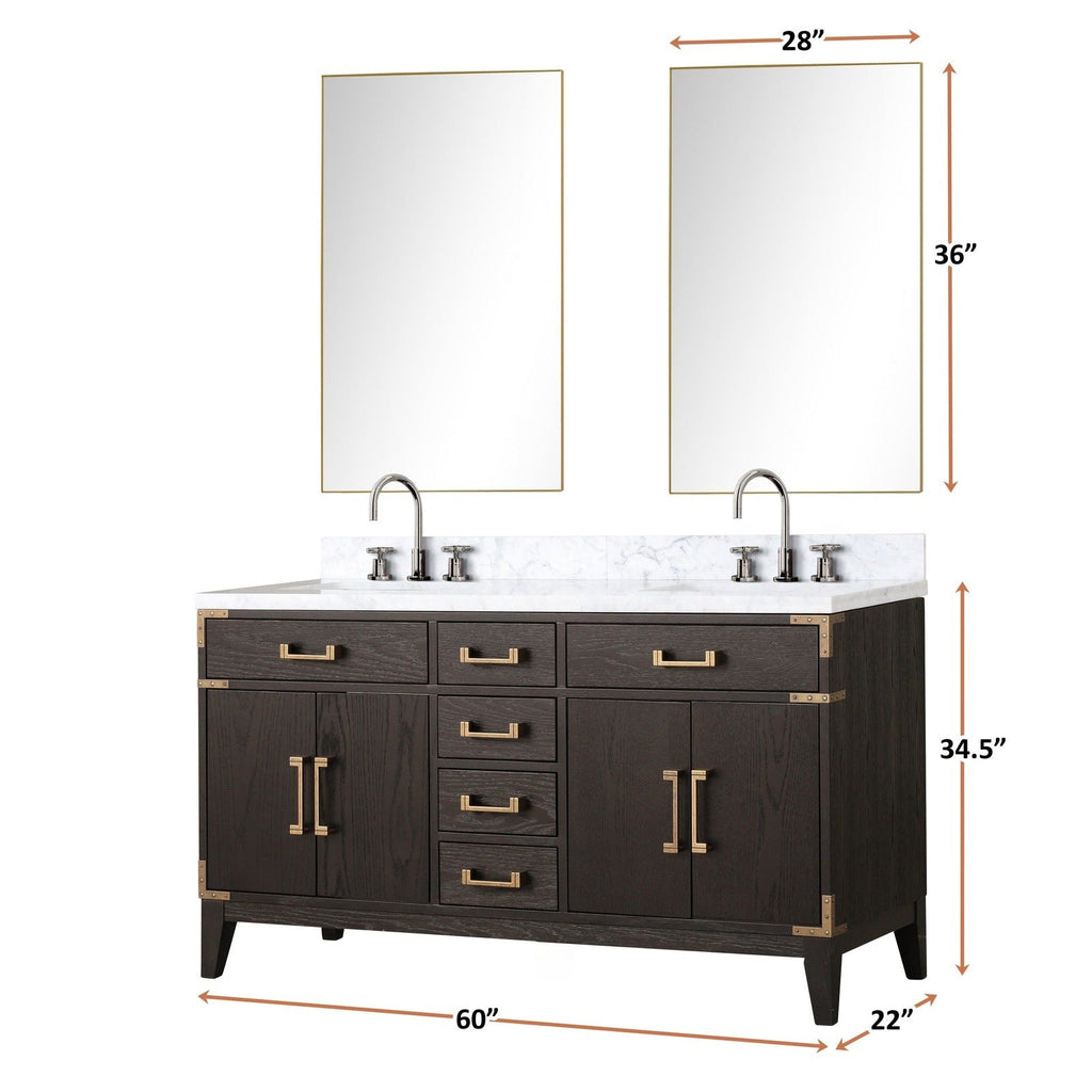 Lexora Laurel 60" x 22" Double Bath Vanity