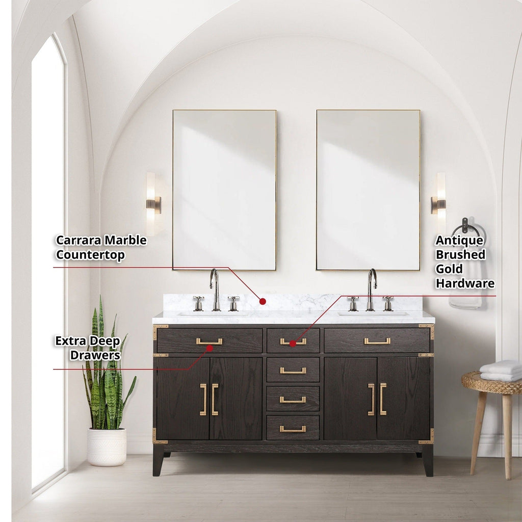 Lexora Laurel 60" x 22" Double Bath Vanity