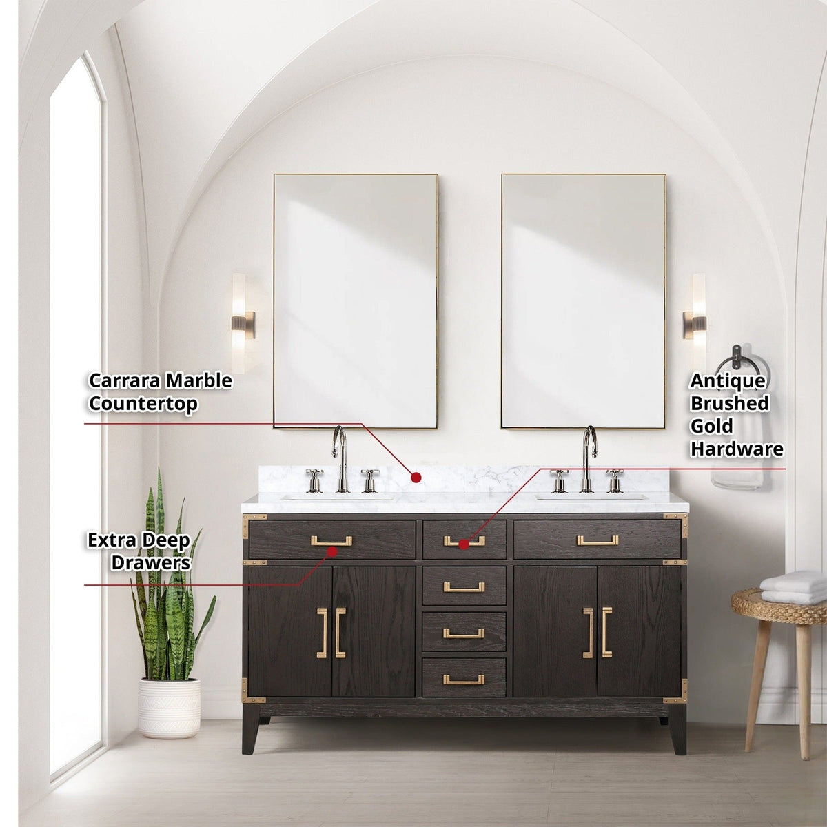 Lexora Laurel 60" x 22" Double Bath Vanity