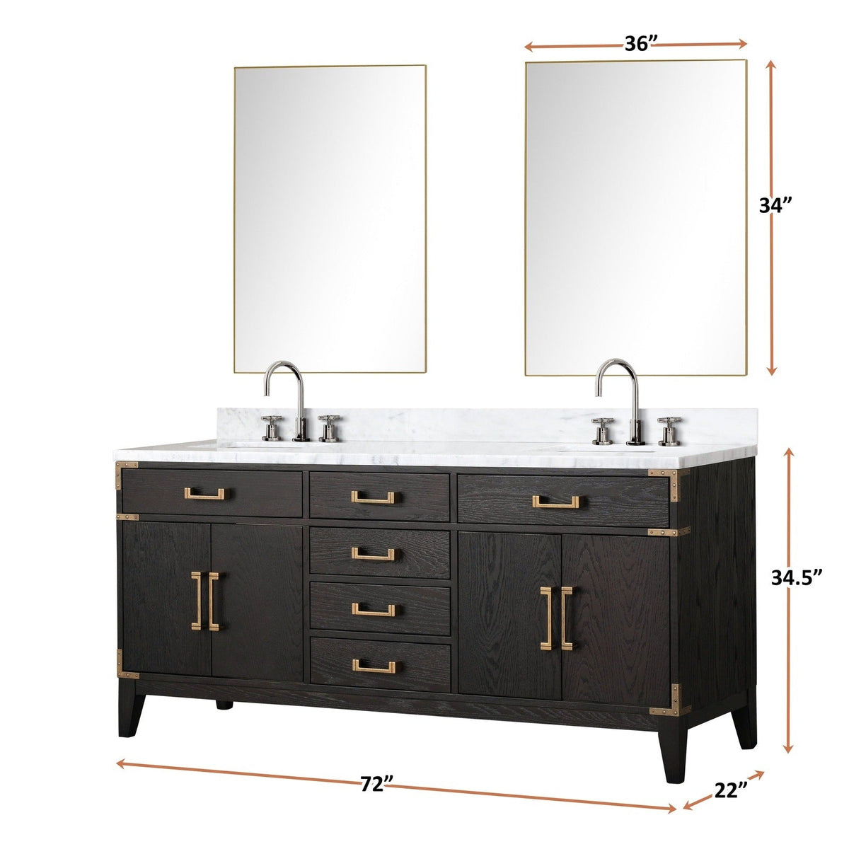 Lexora Laurel 72 " x 22" Double Bath Vanity