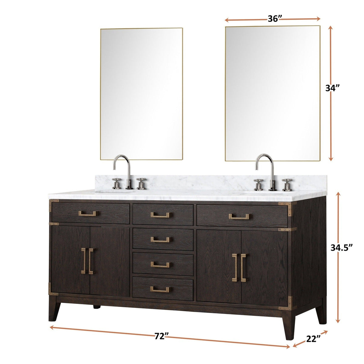 Lexora Laurel 72 " x 22" Double Bath Vanity