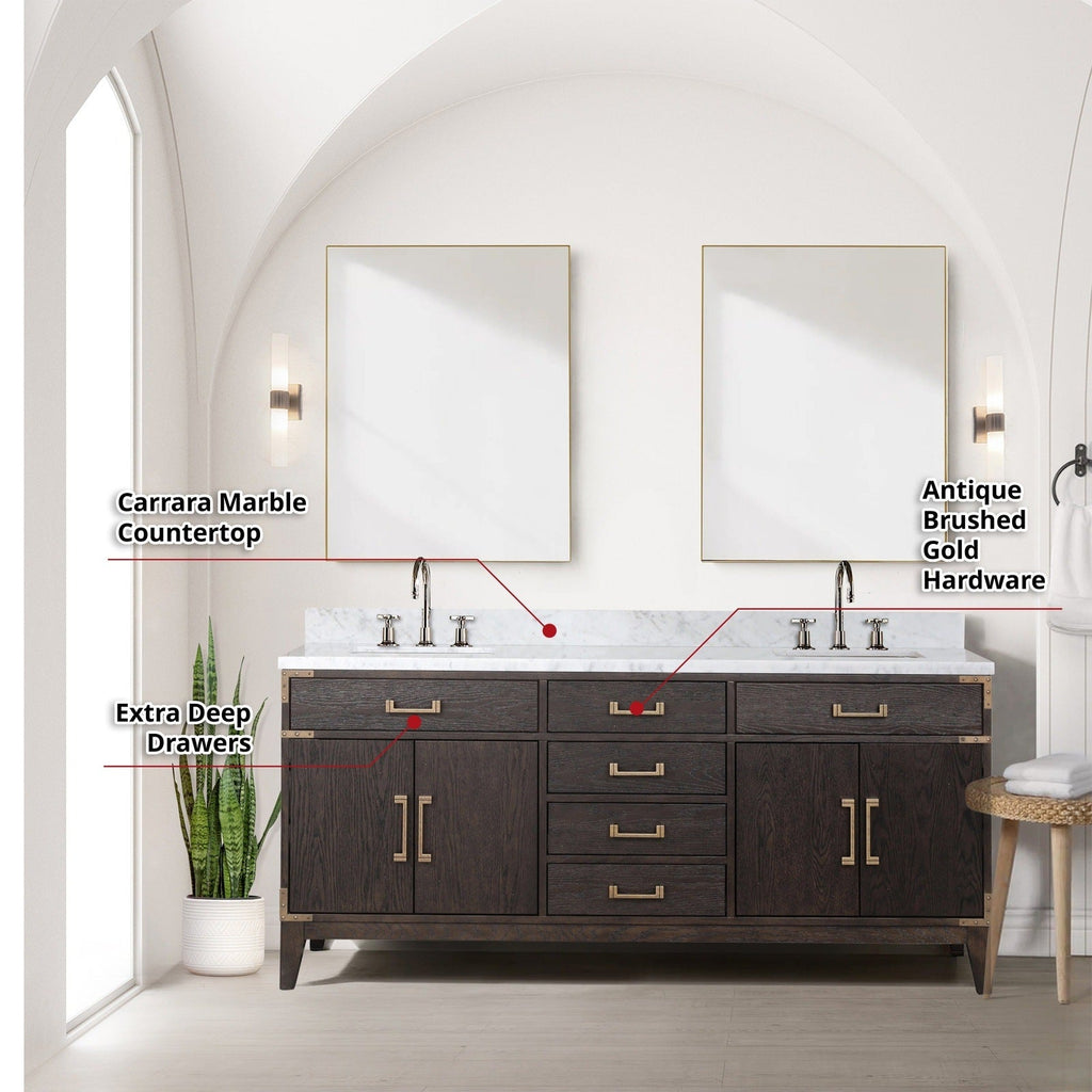 Lexora Laurel 72 " x 22" Double Bath Vanity