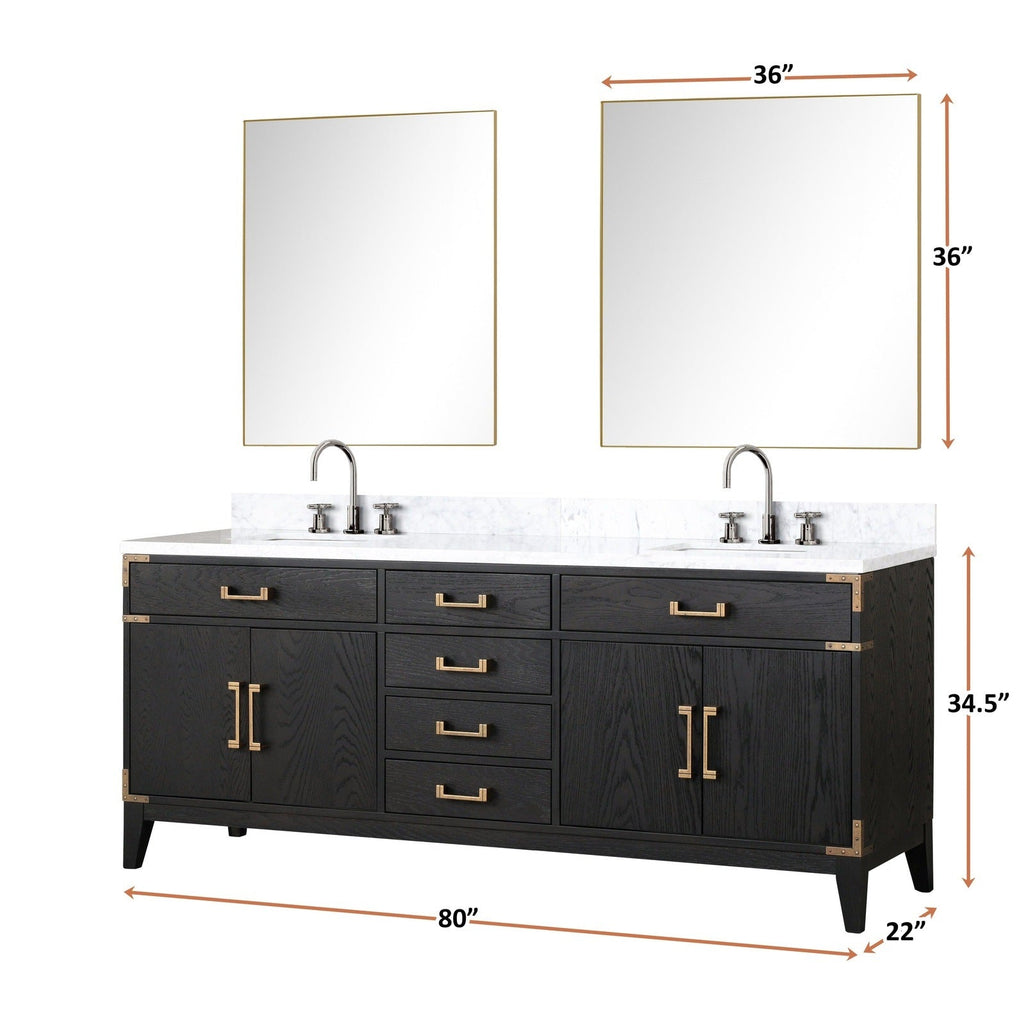 Lexora Laurel 80" x 22" Double Bath Vanity