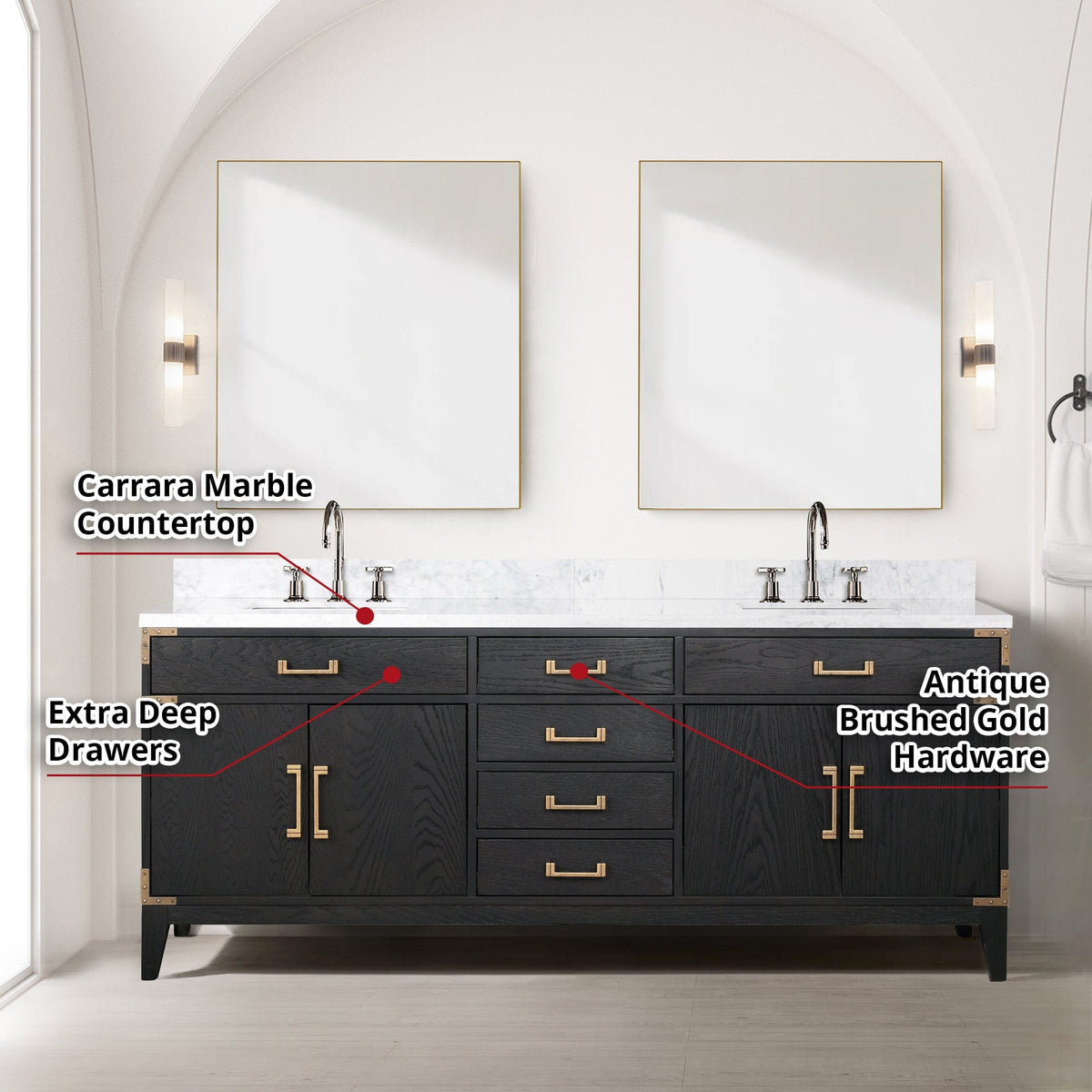 Lexora Laurel 80" x 22" Double Bath Vanity