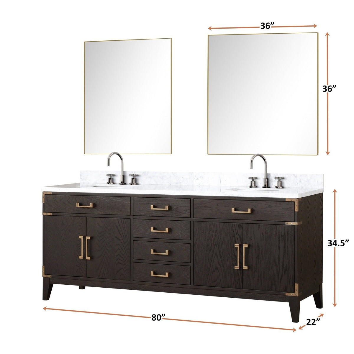 Lexora Laurel 80" x 22" Double Bath Vanity