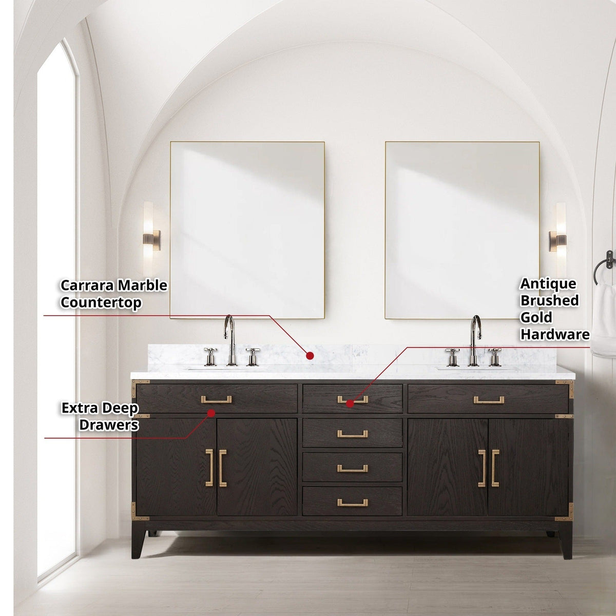 Lexora Laurel 80" x 22" Double Bath Vanity