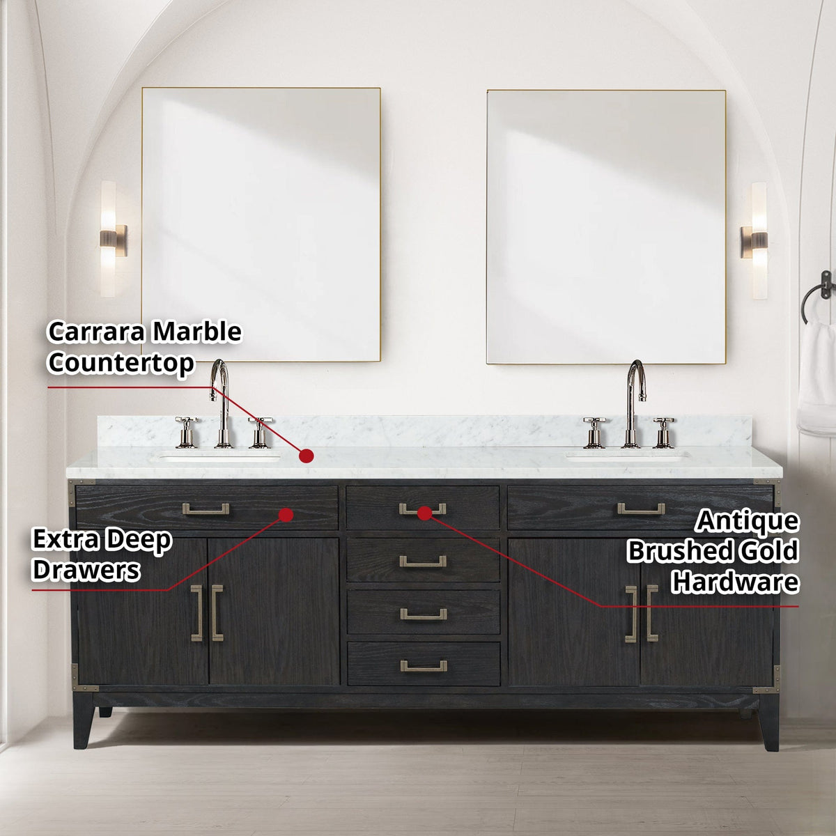 Lexora Laurel 84" x 22" Double Bath Vanity