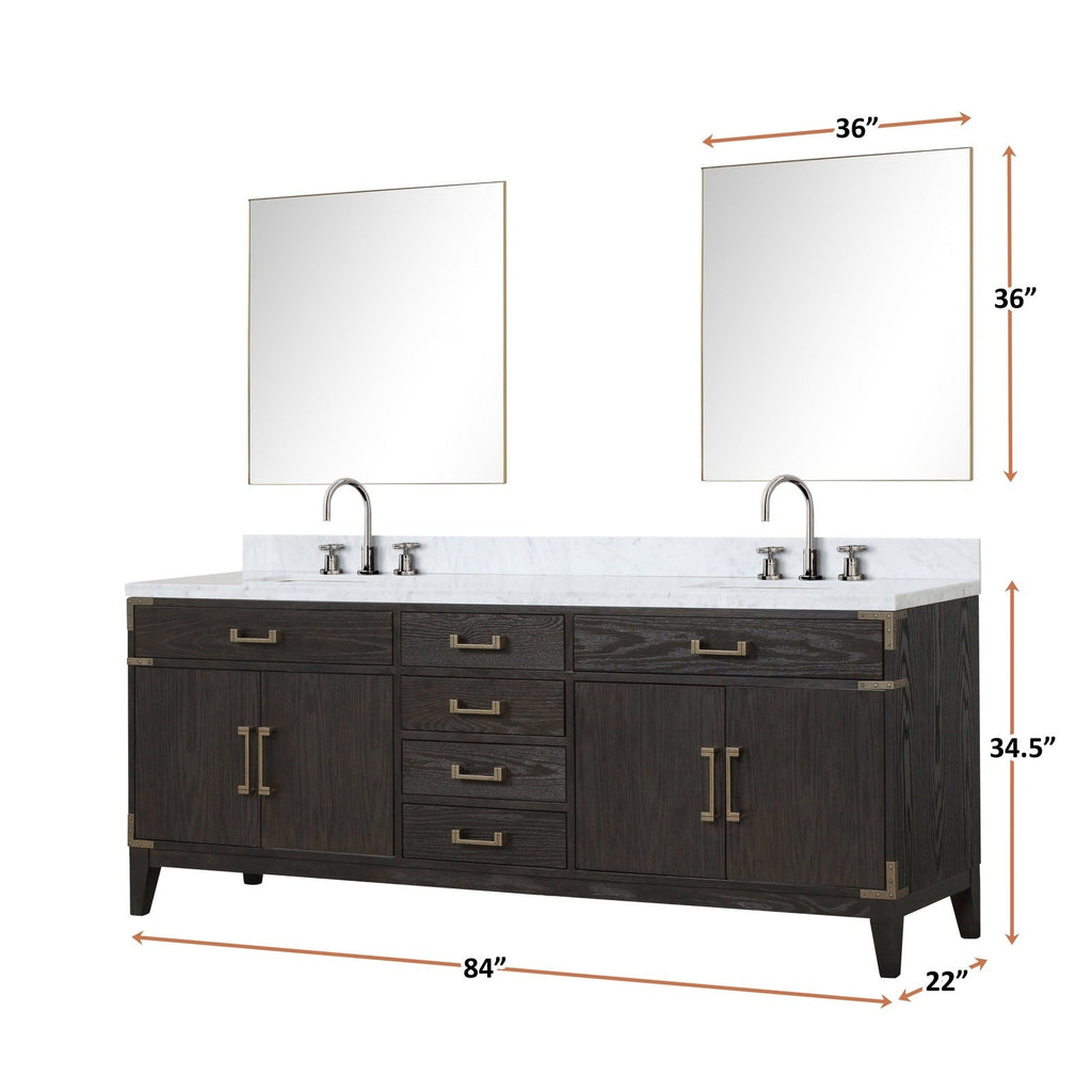 Lexora Laurel 84" x 22" Double Bath Vanity