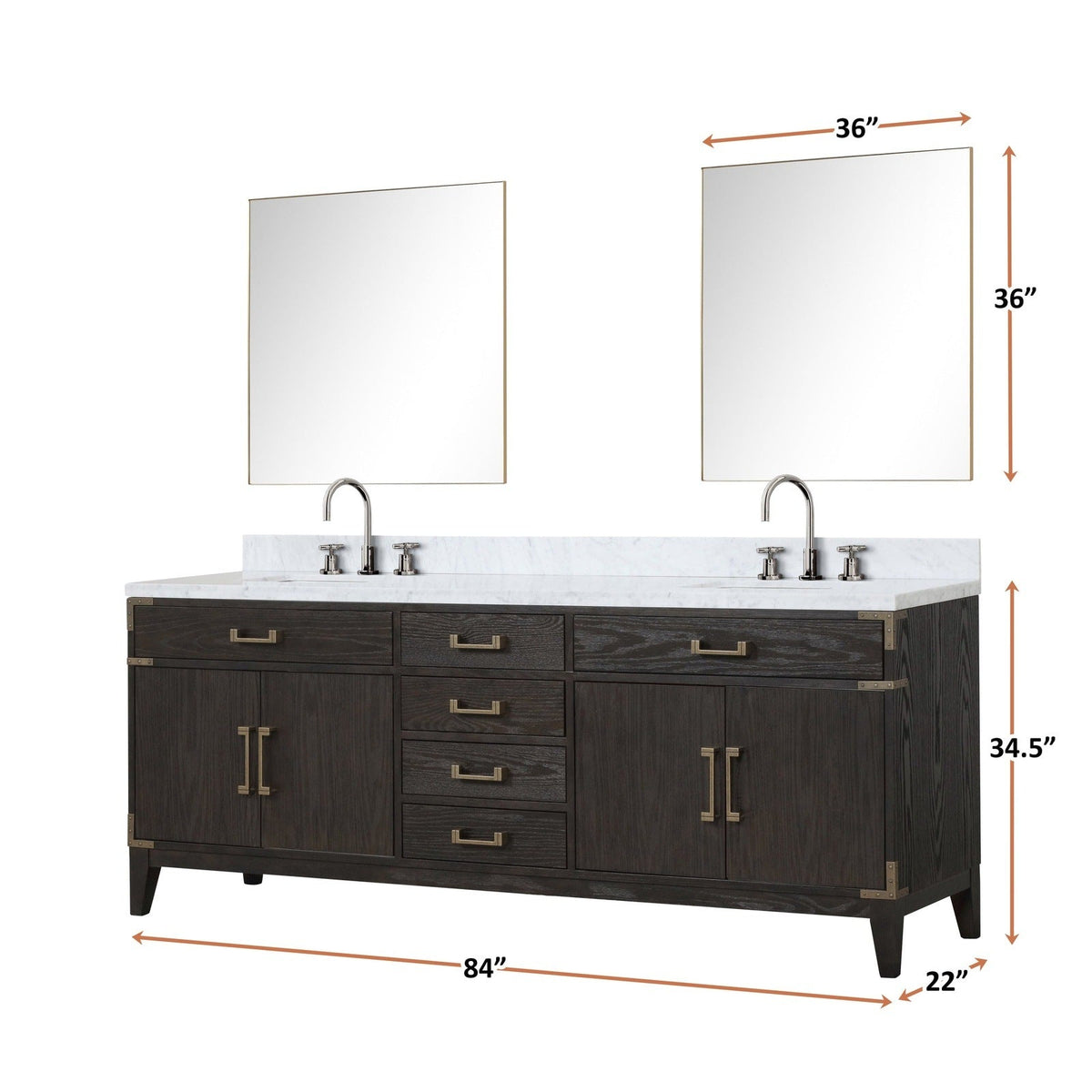 Lexora Laurel 84" x 22" Double Bath Vanity