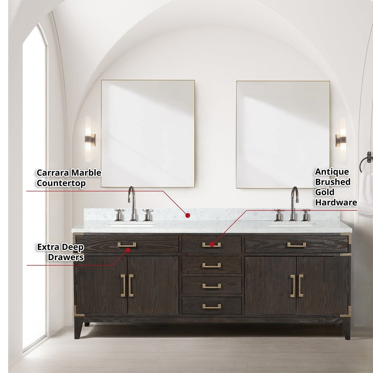 Lexora Laurel 84" x 22" Double Bath Vanity