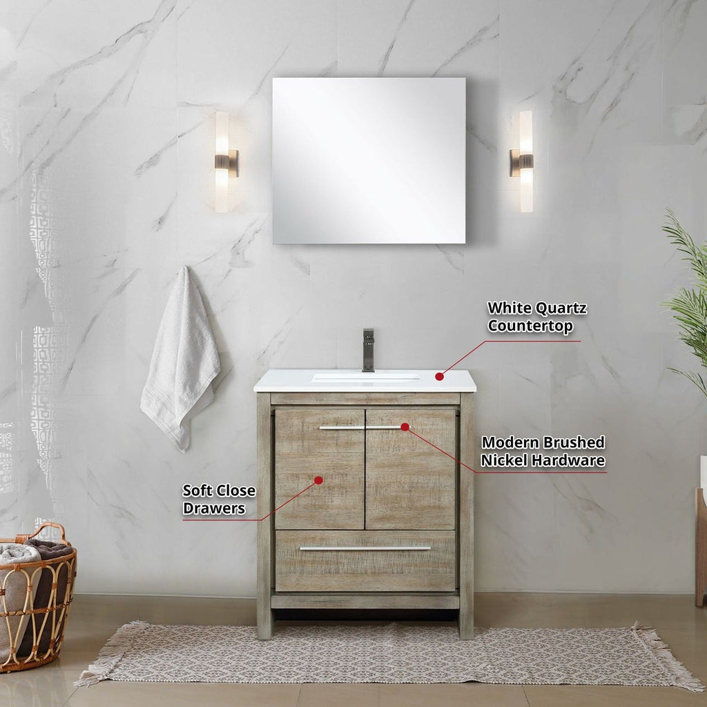 Lexora Lafarre 30" Rustic Acacia Bathroom Vanity
