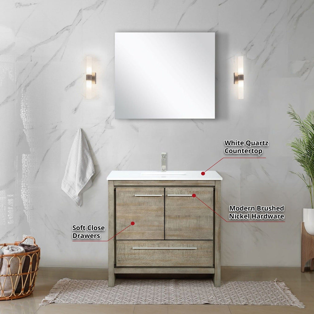 Lexora Lafarre 36" Rustic Acacia Bathroom Vanity