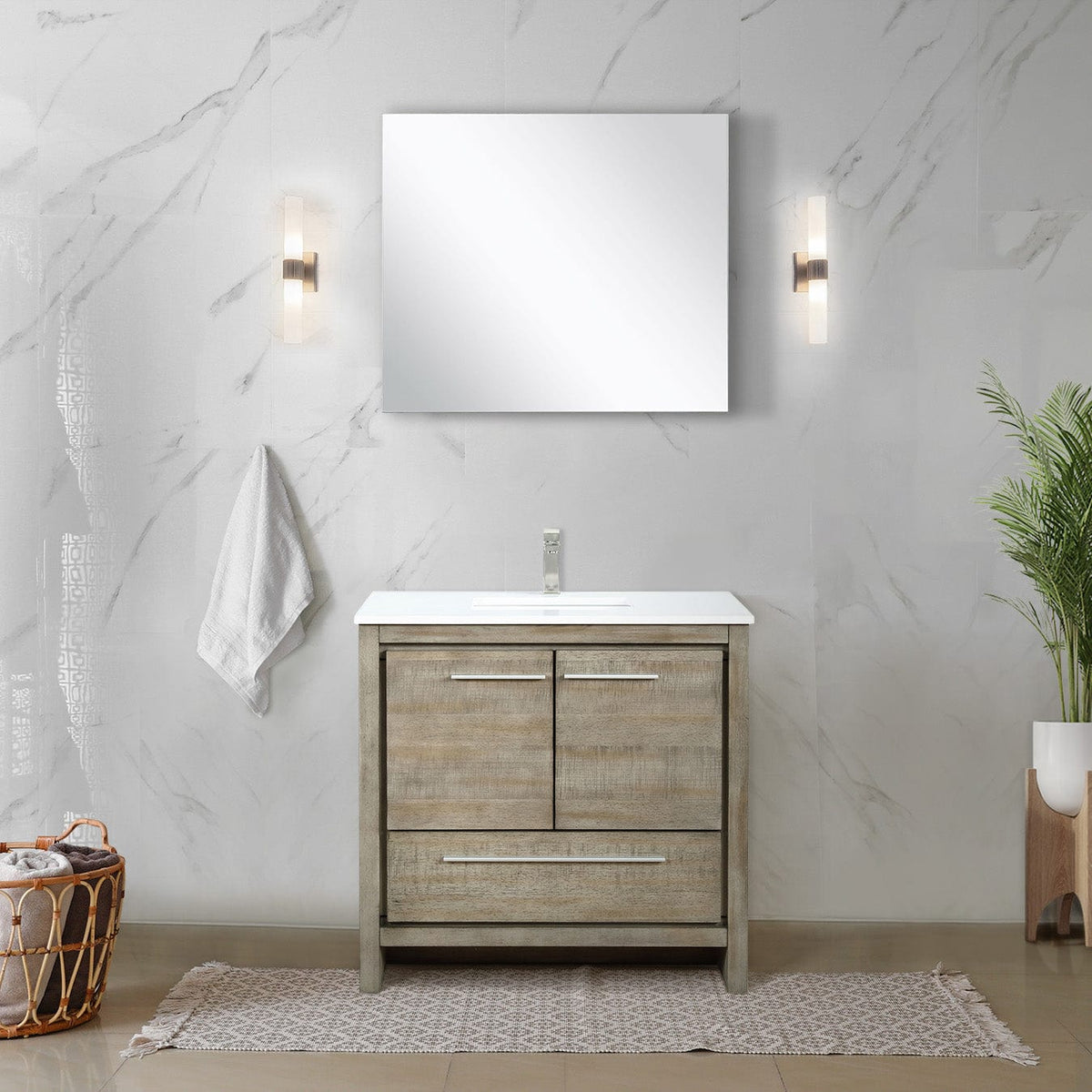 Lexora Lafarre 36" Rustic Acacia Bathroom Vanity