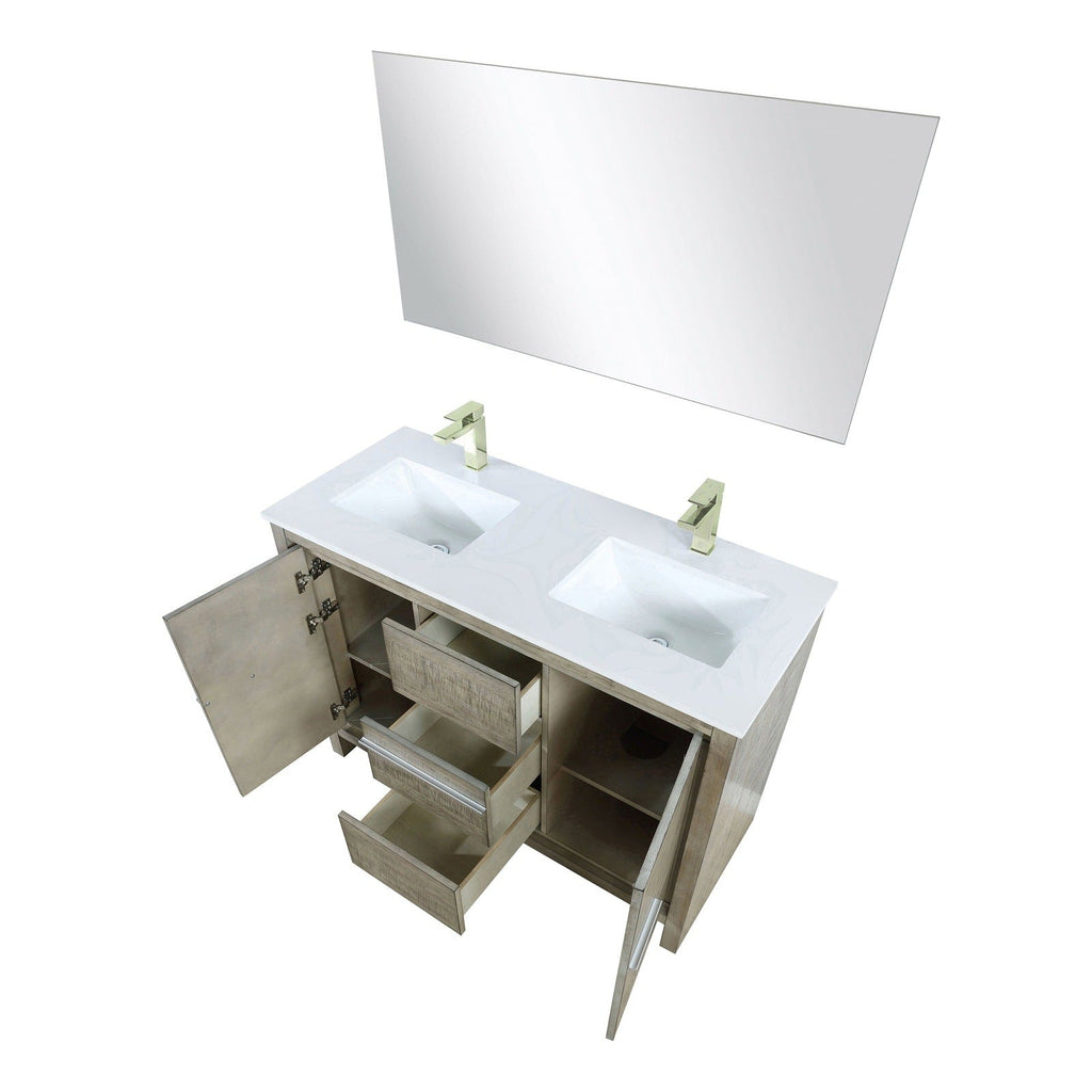 Lexora Lafarre 48" Rustic Acacia Double Bathroom Vanity