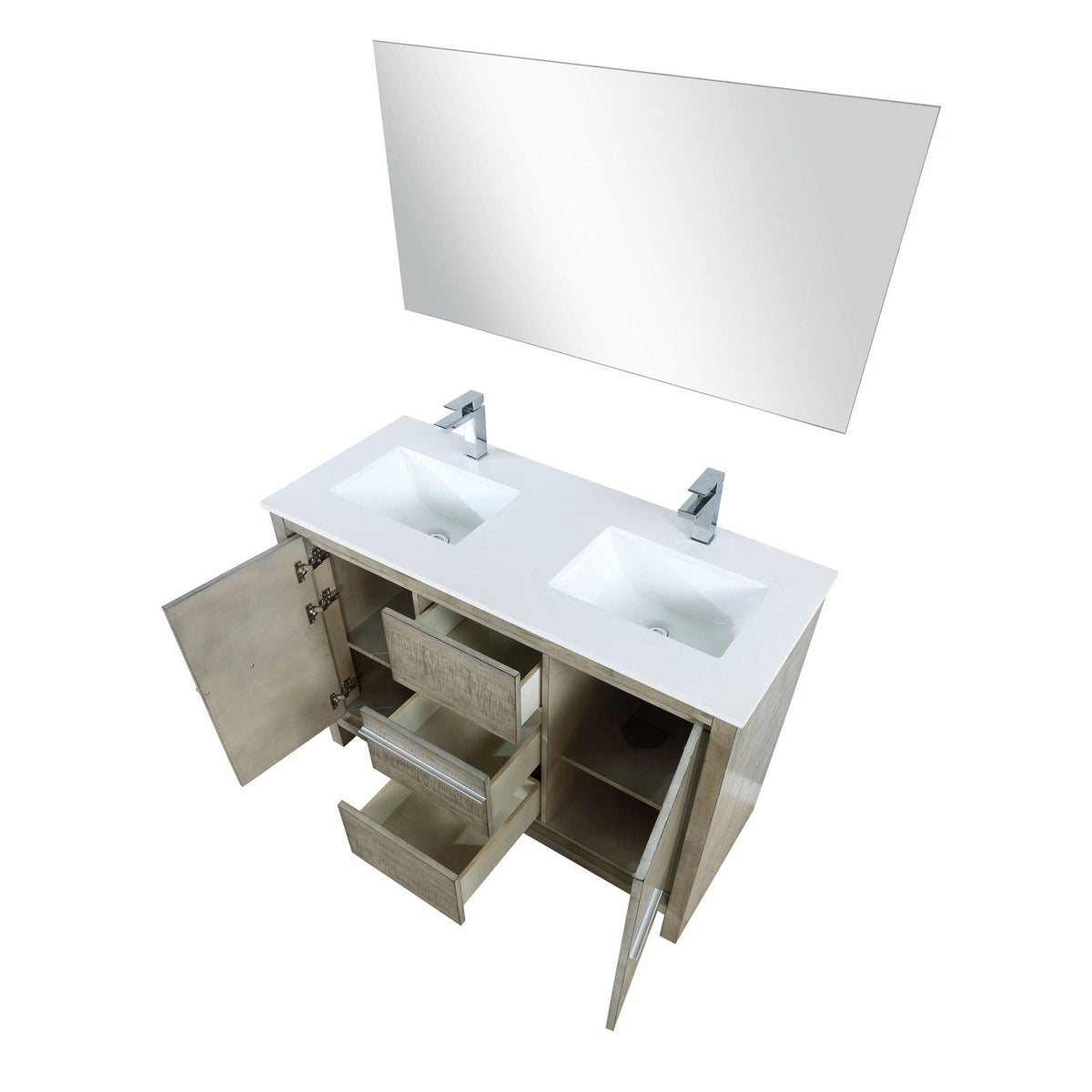 Lexora Lafarre 48" Rustic Acacia Double Bathroom Vanity