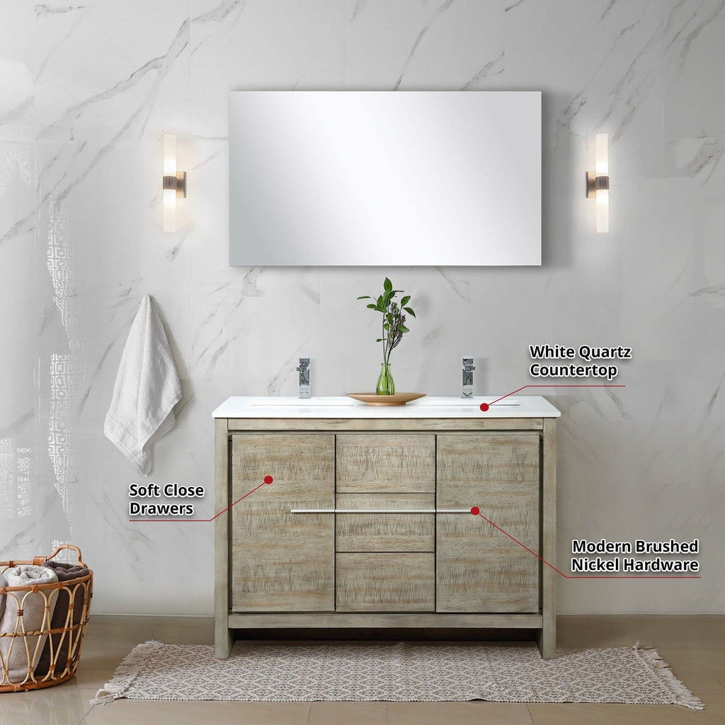 Lexora Lafarre 48" Rustic Acacia Double Bathroom Vanity