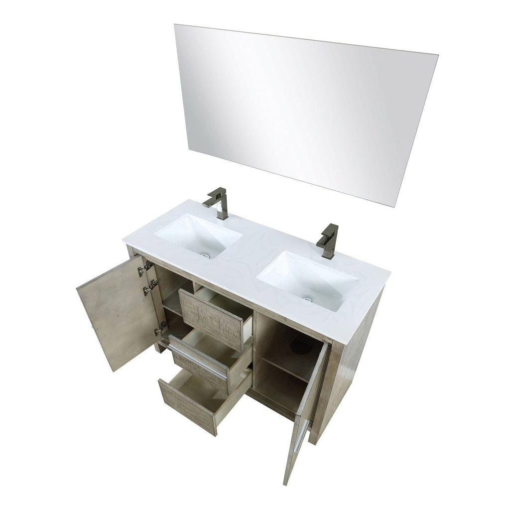 Lexora Lafarre 48" Rustic Acacia Double Bathroom Vanity