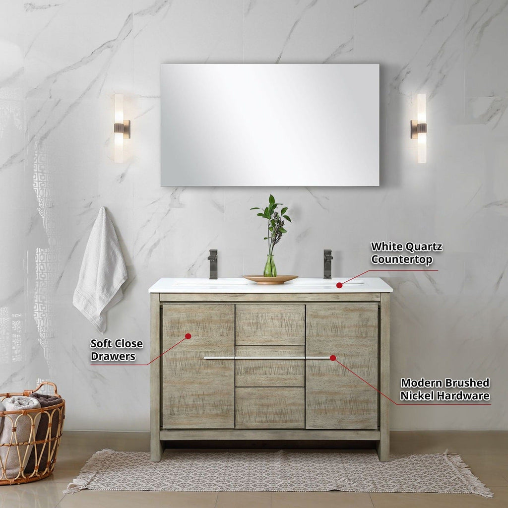 Lexora Lafarre 48" Rustic Acacia Double Bathroom Vanity
