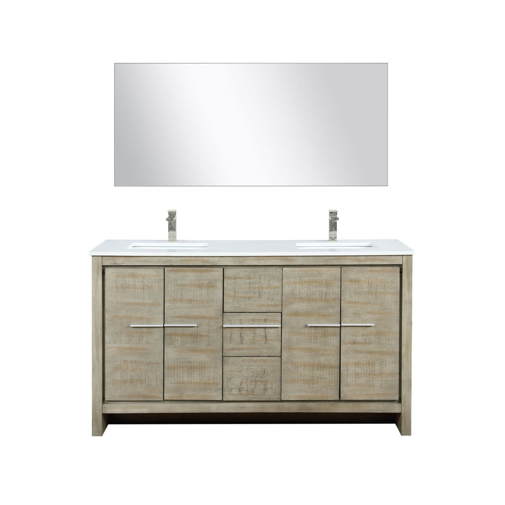 Lexora Lafarre 60" Rustic Acacia Double Bathroom Vanity