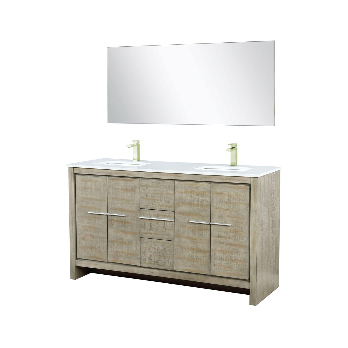 Lexora Lafarre 60" Rustic Acacia Double Bathroom Vanity