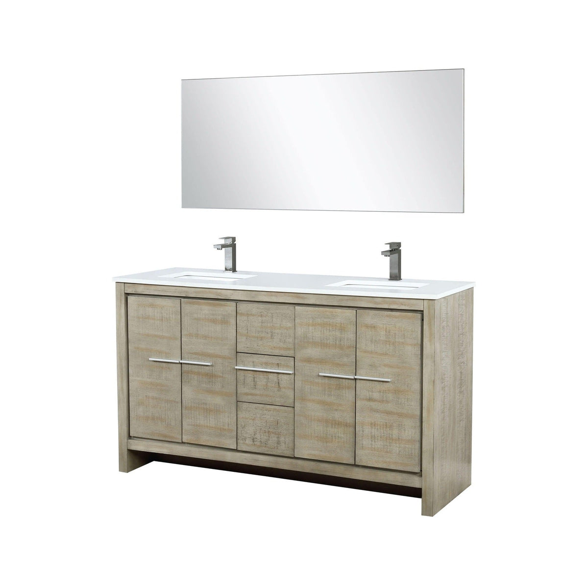 Lexora Lafarre 60" Rustic Acacia Double Bathroom Vanity
