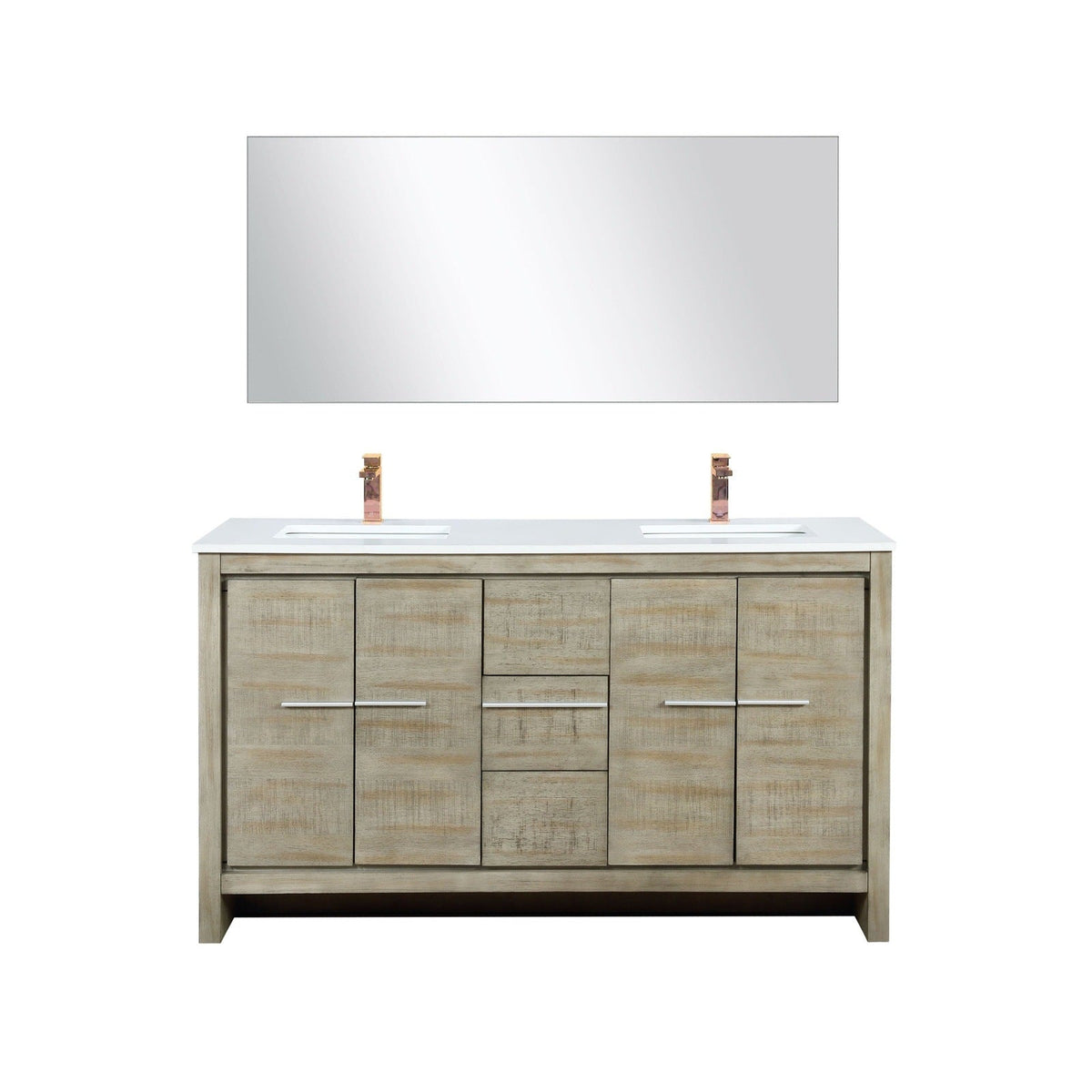 Lexora Lafarre 60" Rustic Acacia Double Bathroom Vanity
