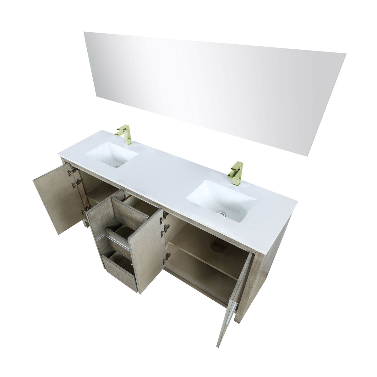Lexora Lafarre 72" Rustic Acacia Double Bathroom Vanity