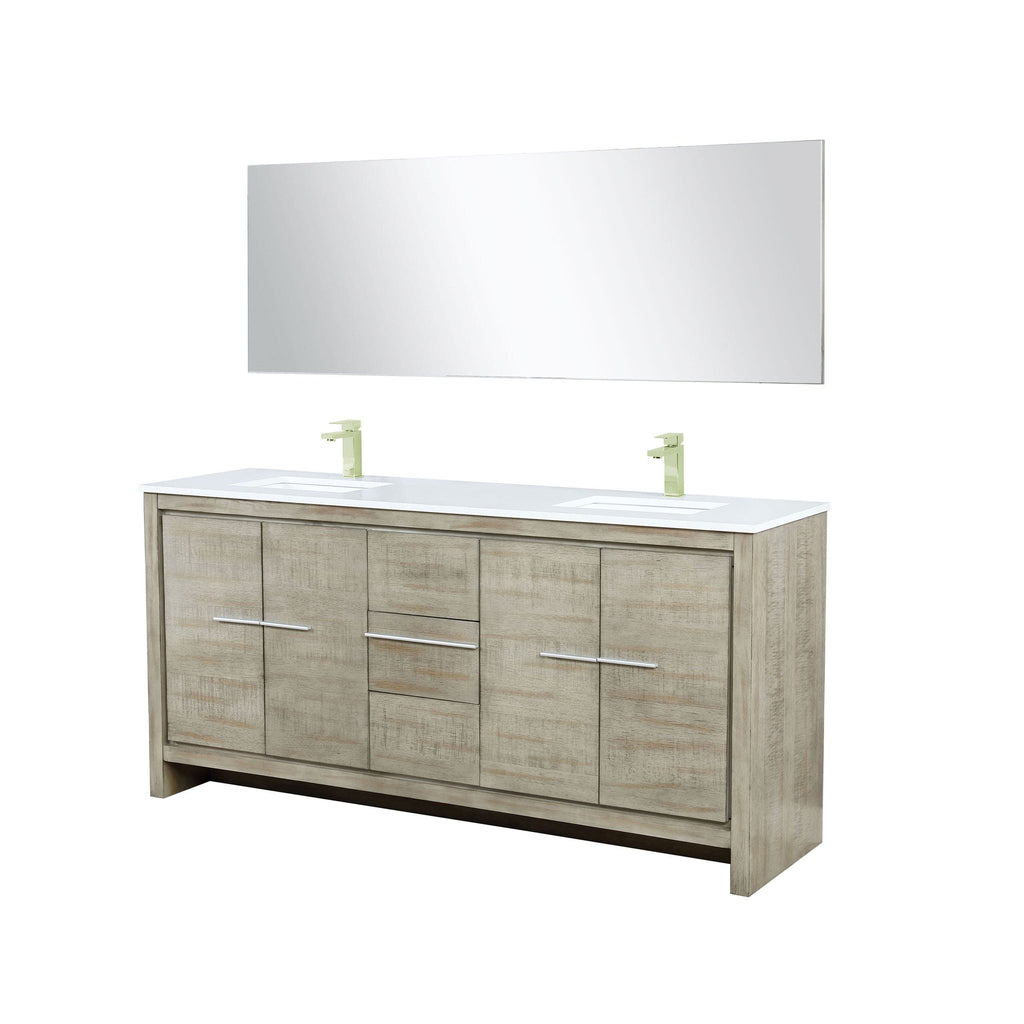 Lexora Lafarre 72" Rustic Acacia Double Bathroom Vanity