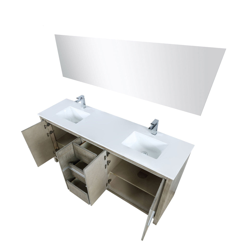 Lexora Lafarre 72" Rustic Acacia Double Bathroom Vanity