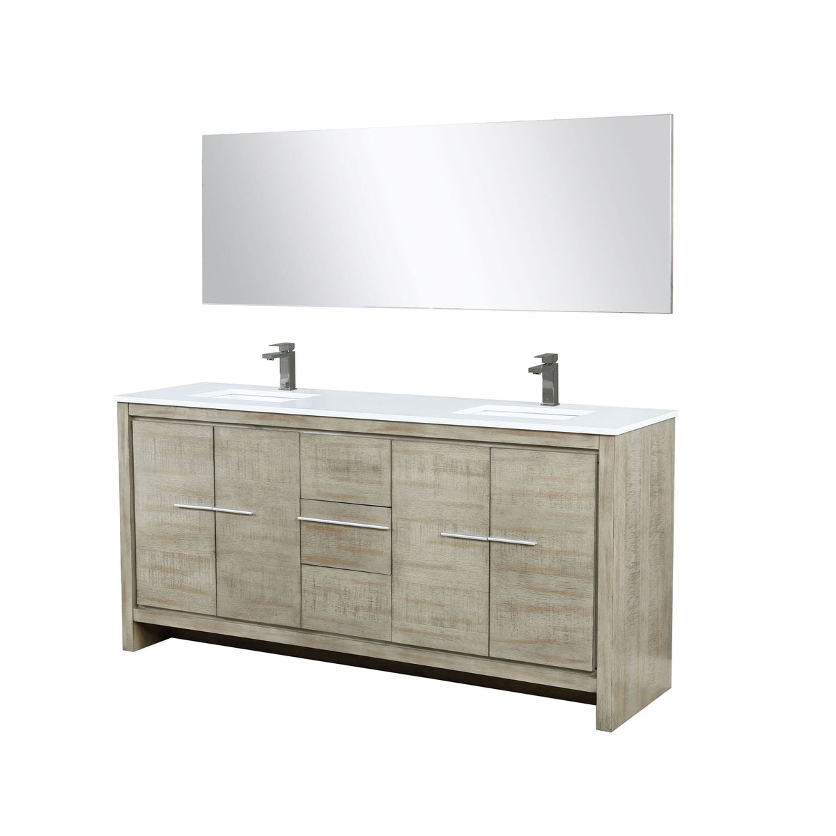 Lexora Lafarre 72" Rustic Acacia Double Bathroom Vanity