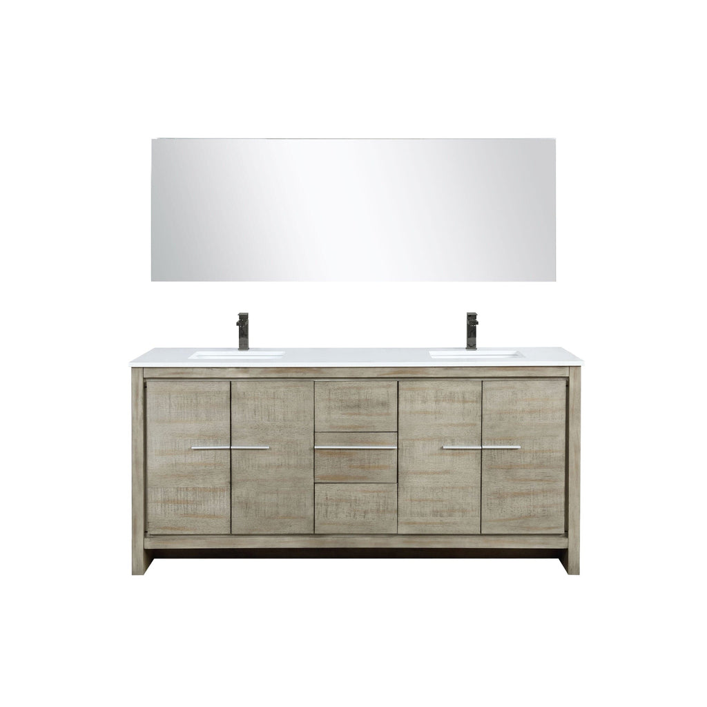 Lexora Lafarre 72" Rustic Acacia Double Bathroom Vanity
