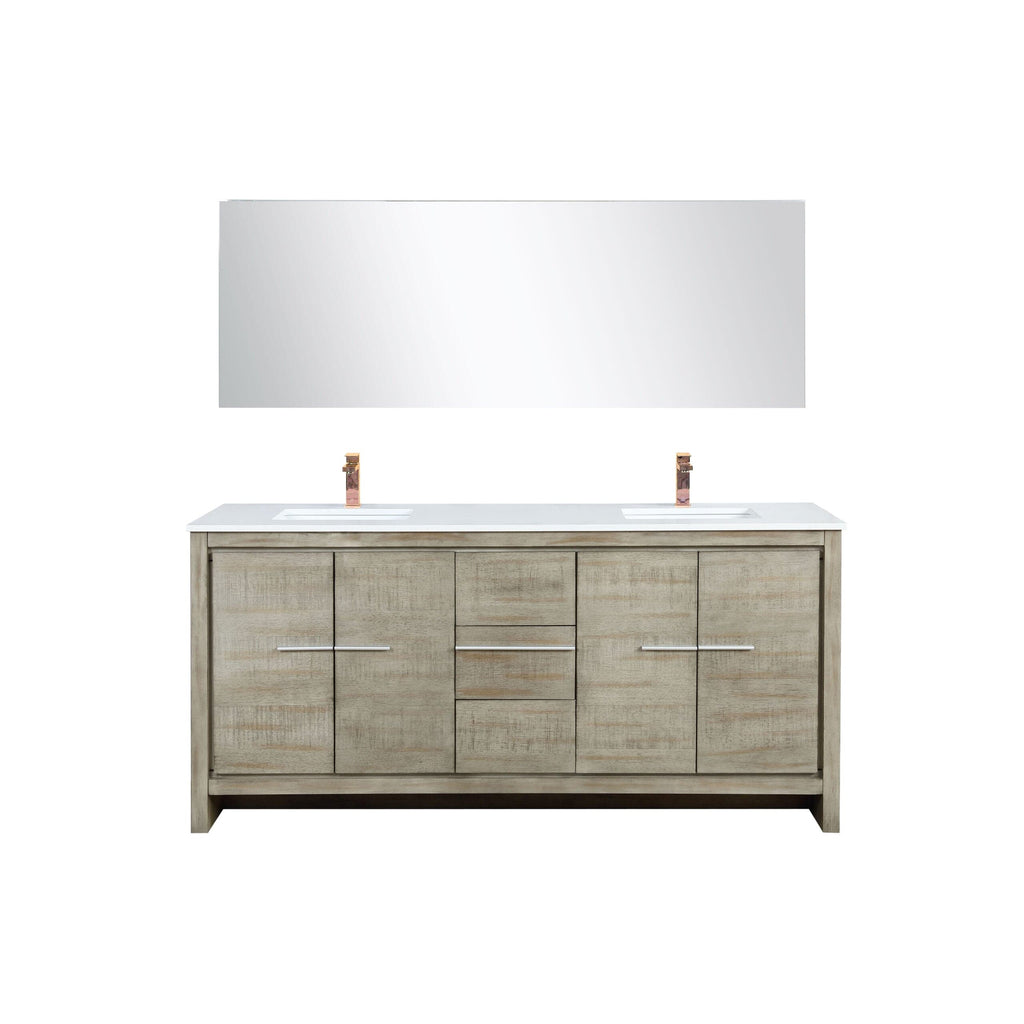 Lexora Lafarre 72" Rustic Acacia Double Bathroom Vanity