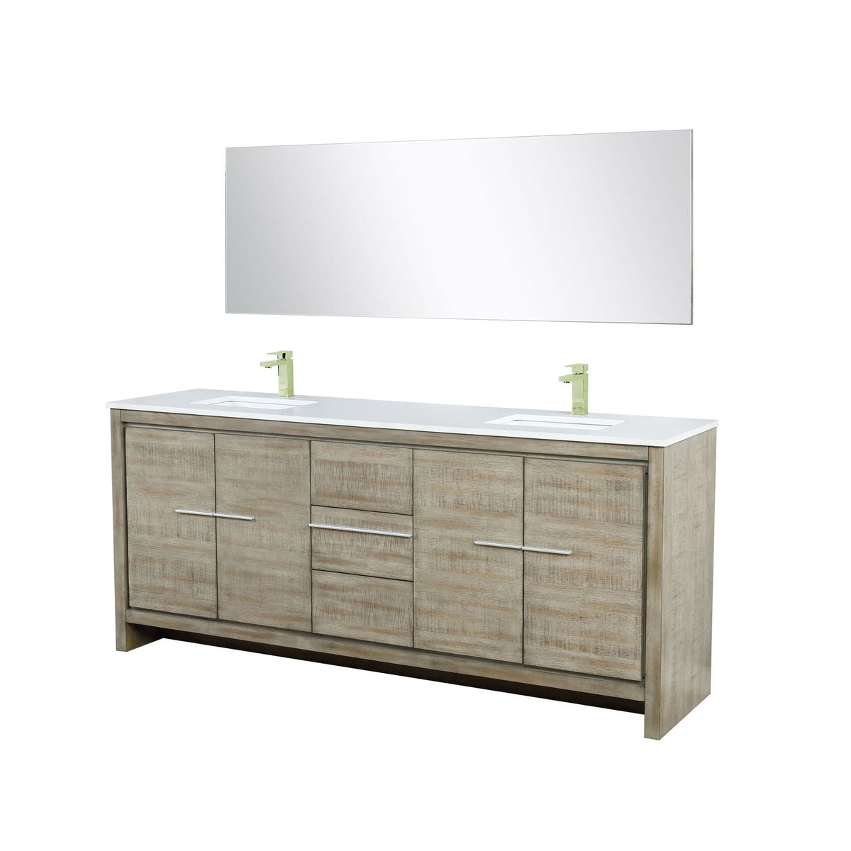 Lexora Lafarre 80" Rustic Acacia Double Bathroom Vanity