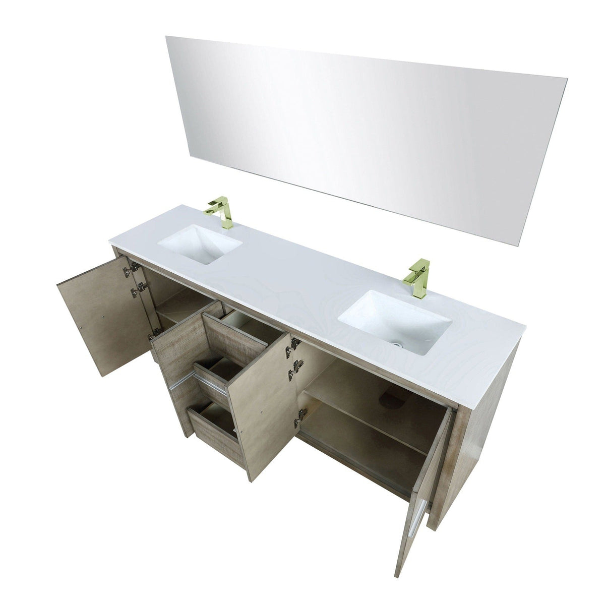 Lexora Lafarre 80" Rustic Acacia Double Bathroom Vanity