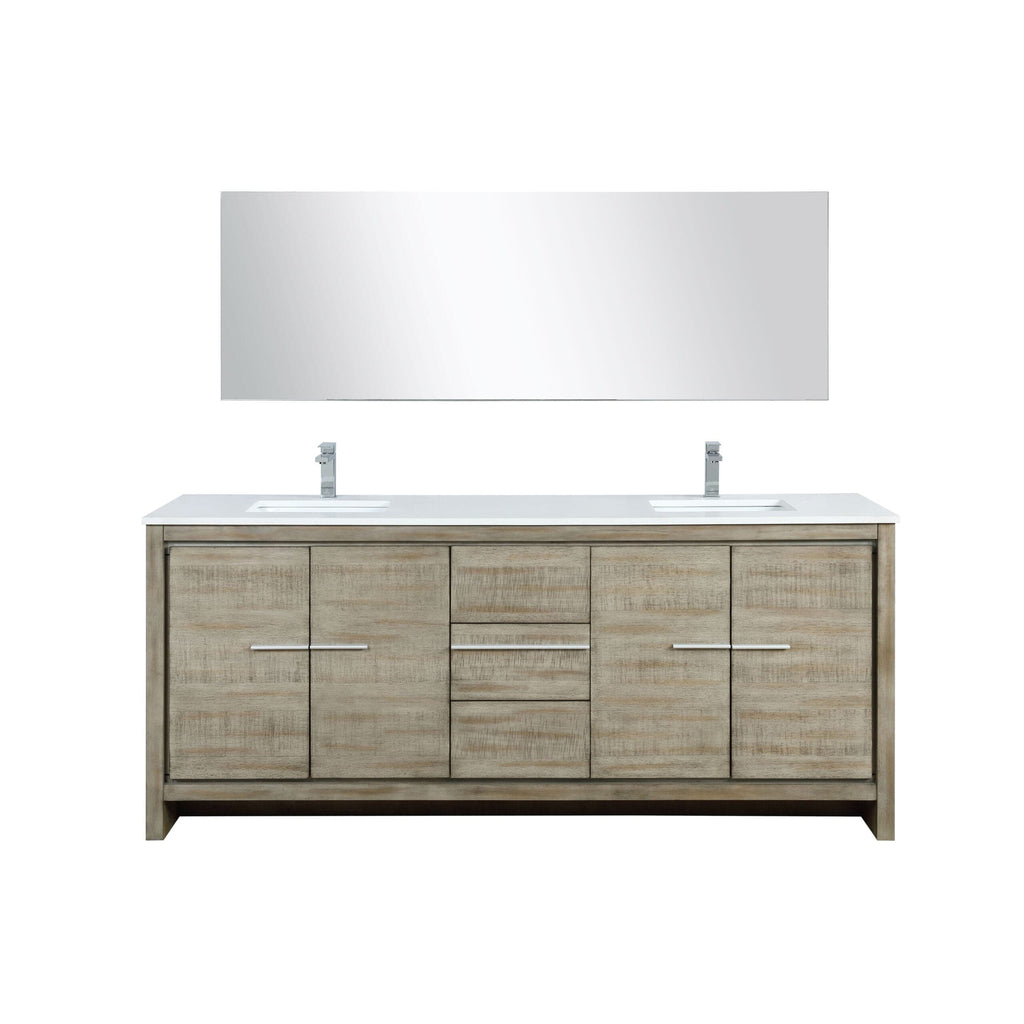 Lexora Lafarre 80" Rustic Acacia Double Bathroom Vanity