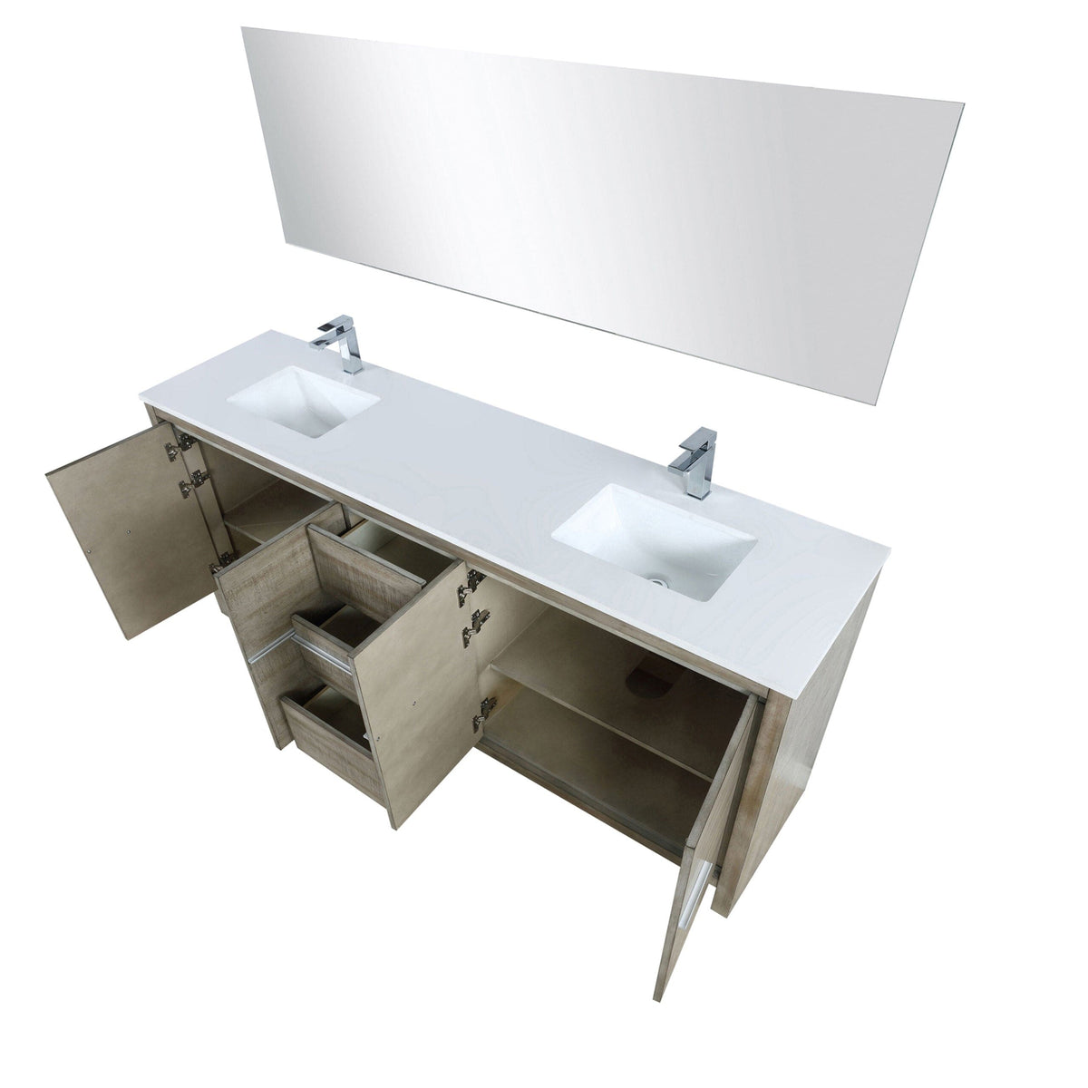 Lexora Lafarre 80" Rustic Acacia Double Bathroom Vanity