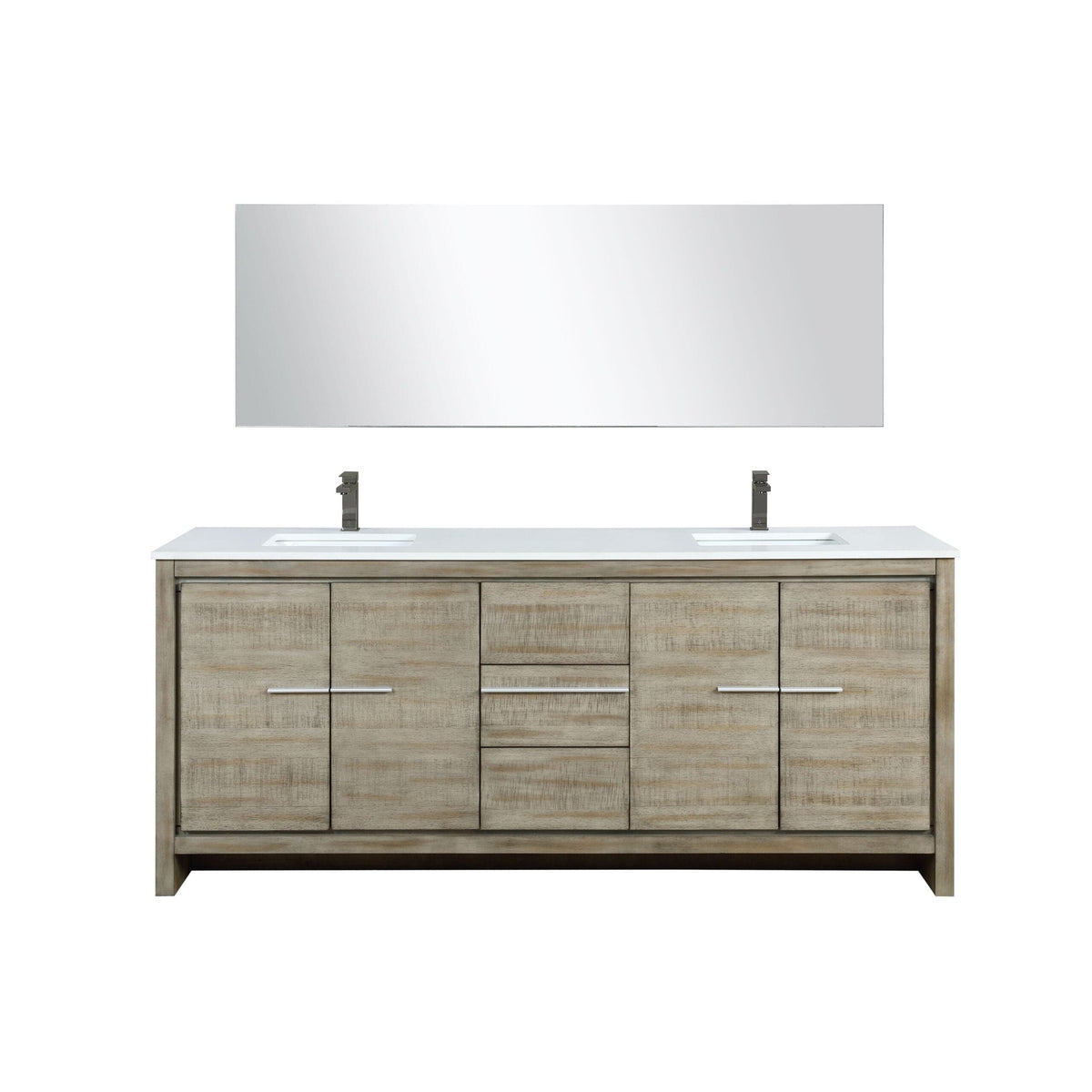 Lexora Lafarre 80" Rustic Acacia Double Bathroom Vanity