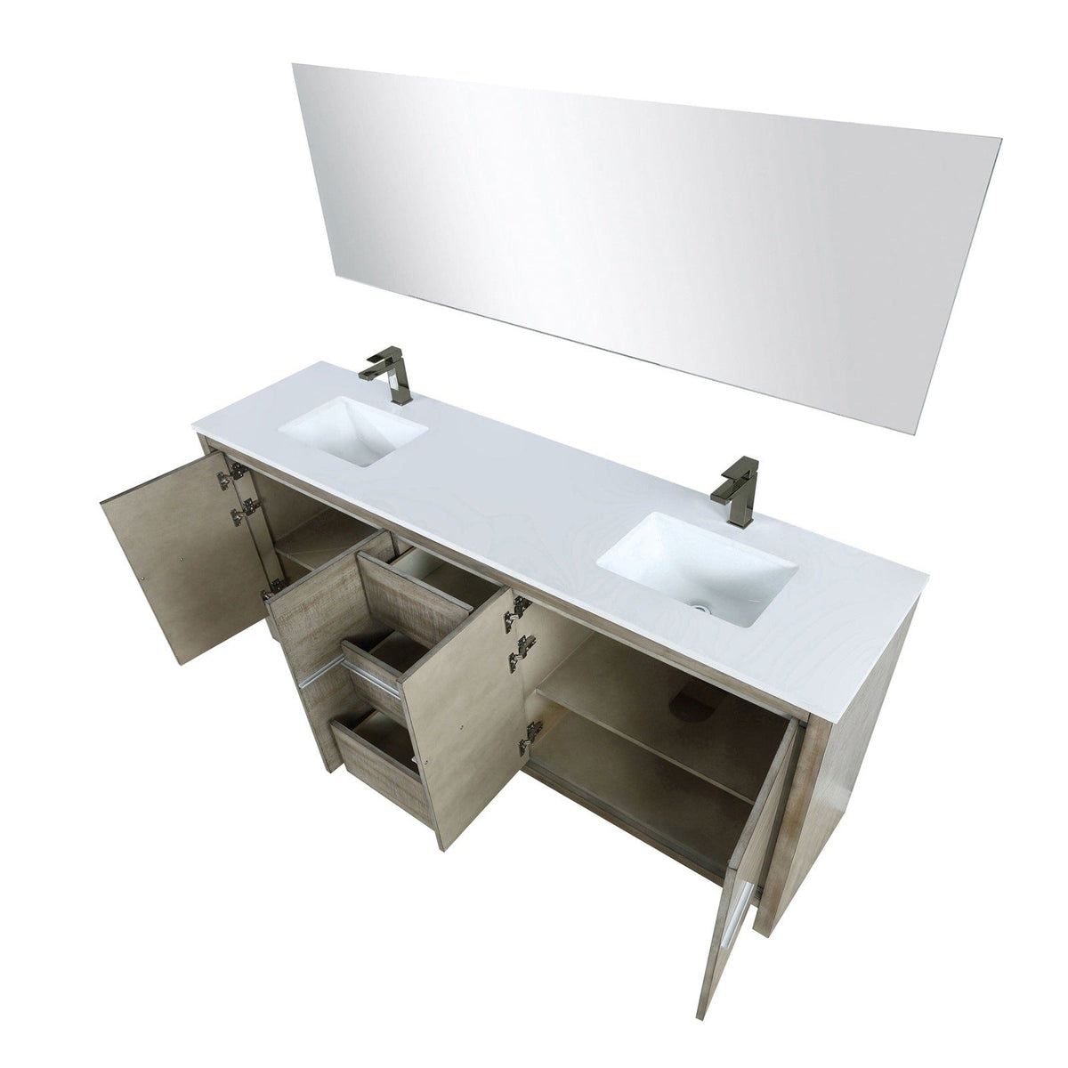 Lexora Lafarre 80" Rustic Acacia Double Bathroom Vanity