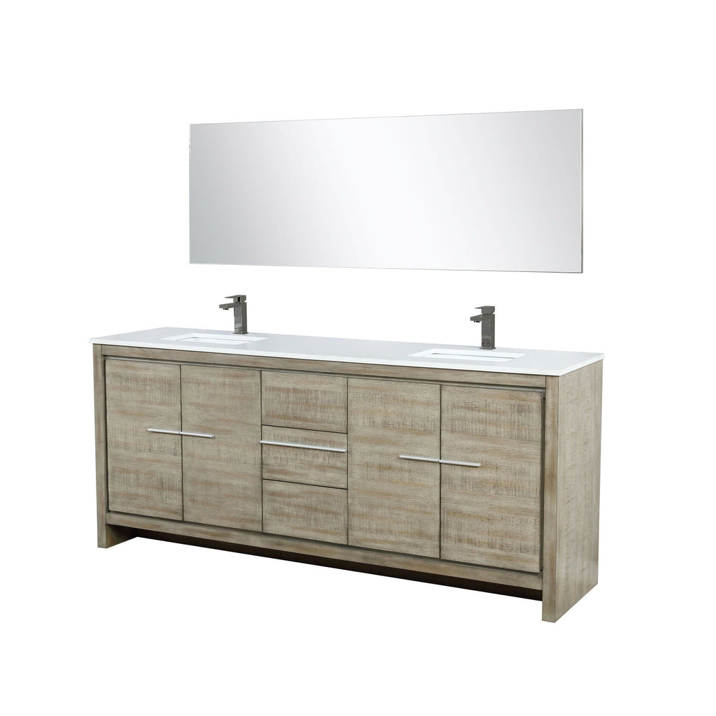 Lexora Lafarre 80" Rustic Acacia Double Bathroom Vanity