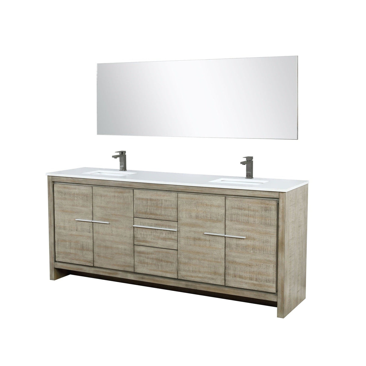 Lexora Lafarre 80" Rustic Acacia Double Bathroom Vanity
