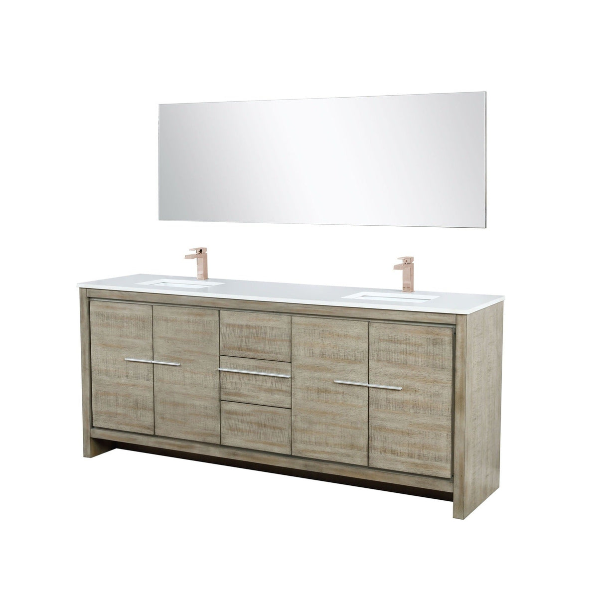 Lexora Lafarre 80" Rustic Acacia Double Bathroom Vanity
