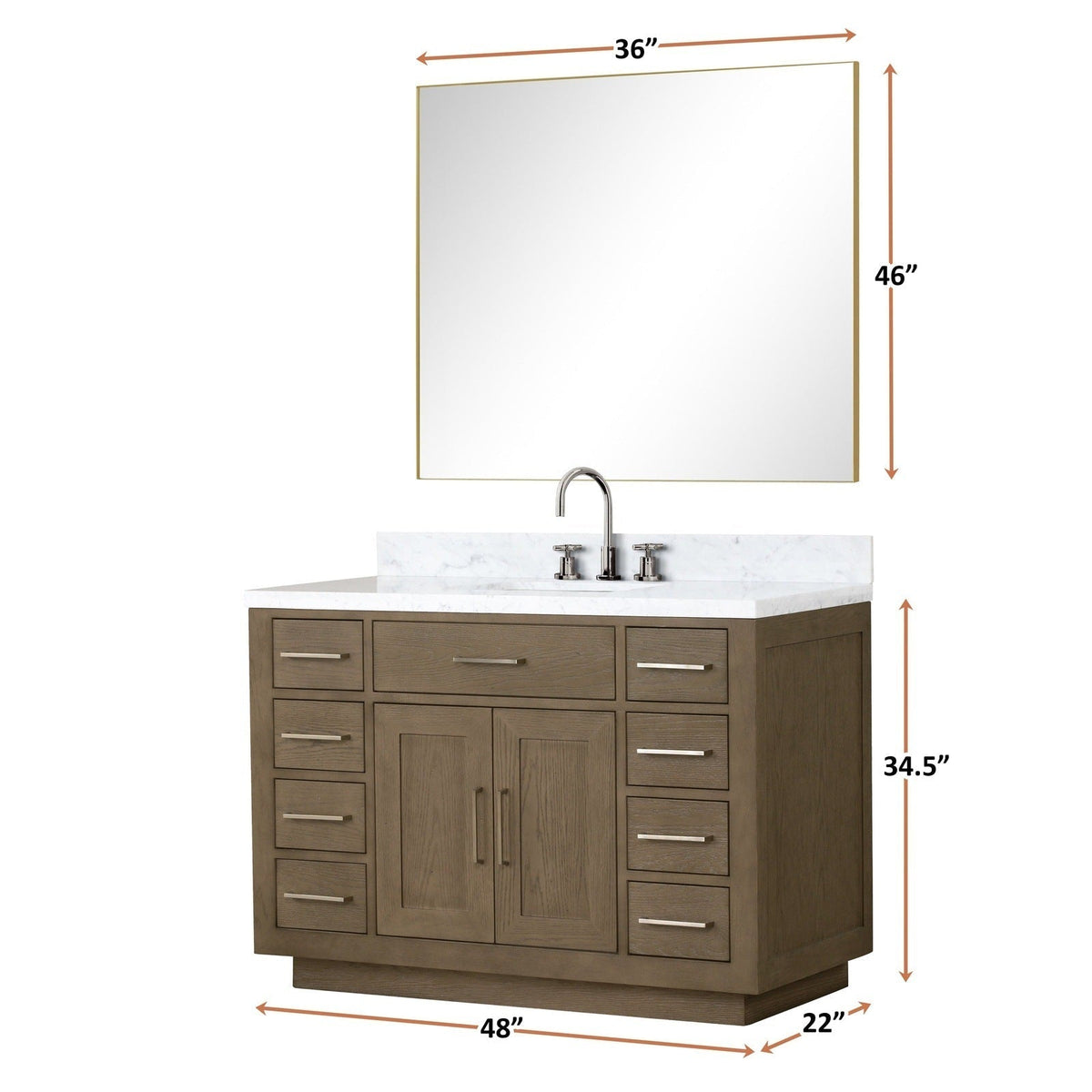Lexora Abbey 48" x 22" Single Bath Vanity