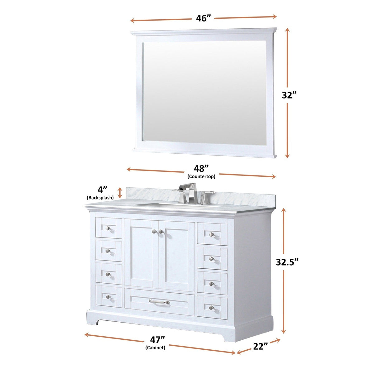 Lexora Dukes 48" x 22" Single Bath Vanity