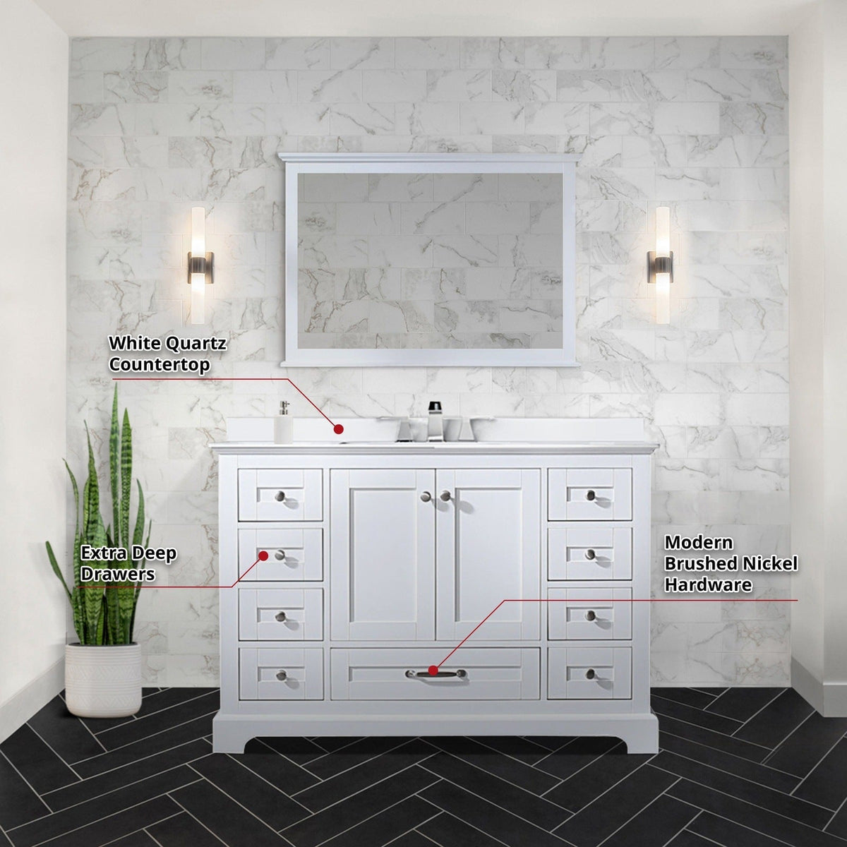 Lexora Dukes 48" x 22" Single Bath Vanity