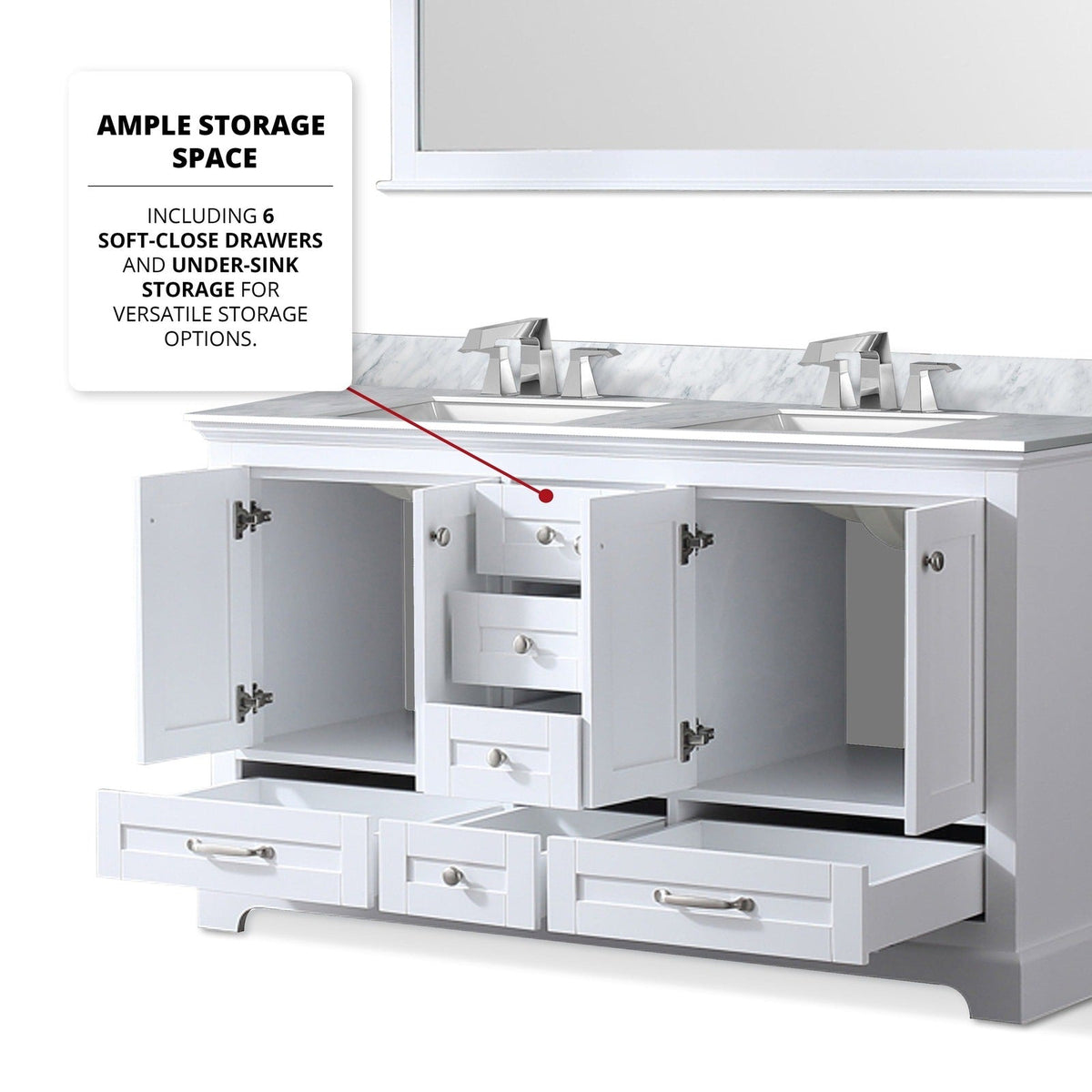 Lexora Dukes 60" x 22" Double Bath Vanity