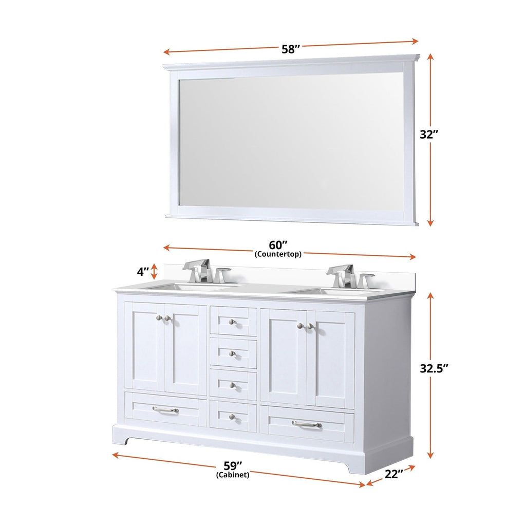 Lexora Dukes 60" x 22" Double Bath Vanity