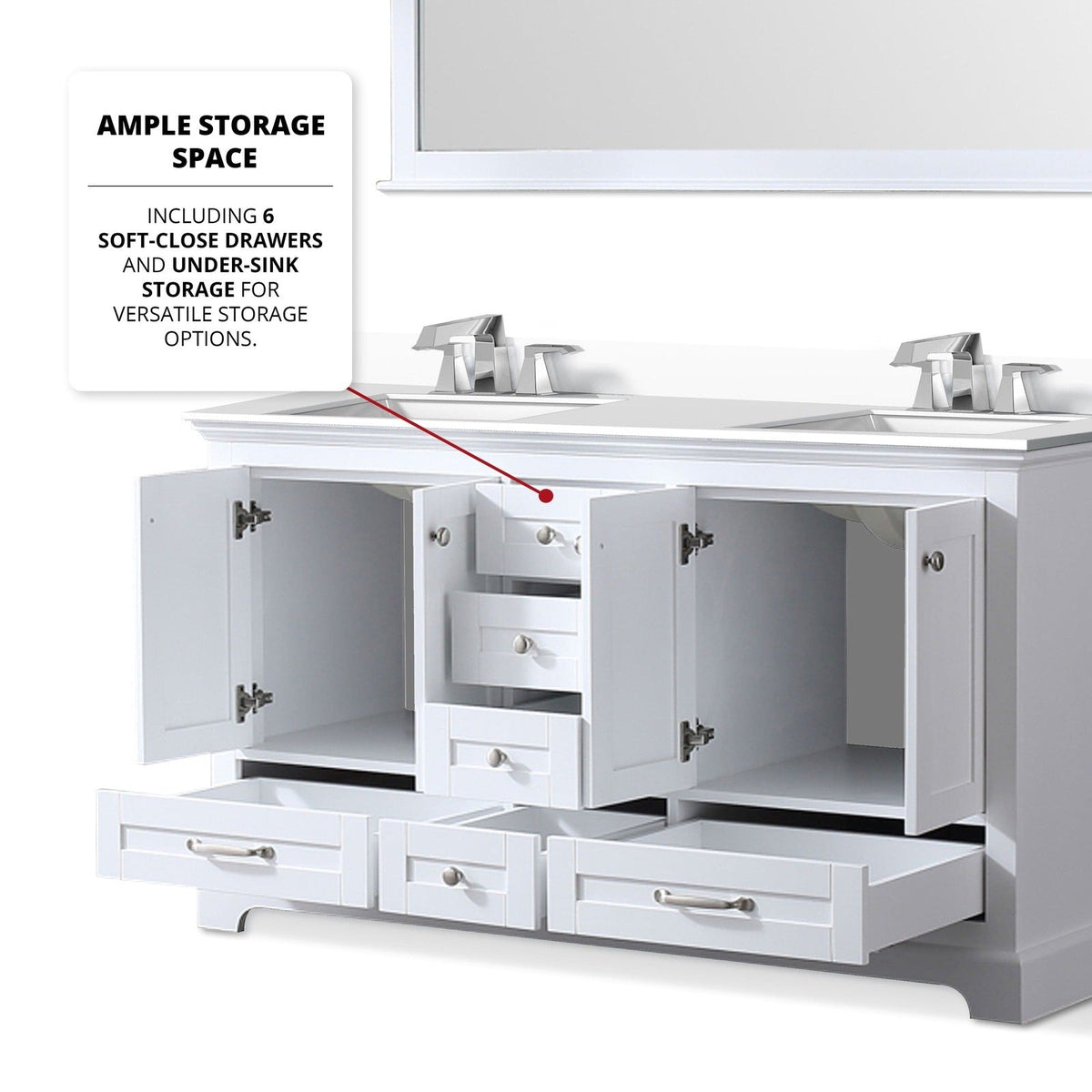 Lexora Dukes 60" x 22" Double Bath Vanity